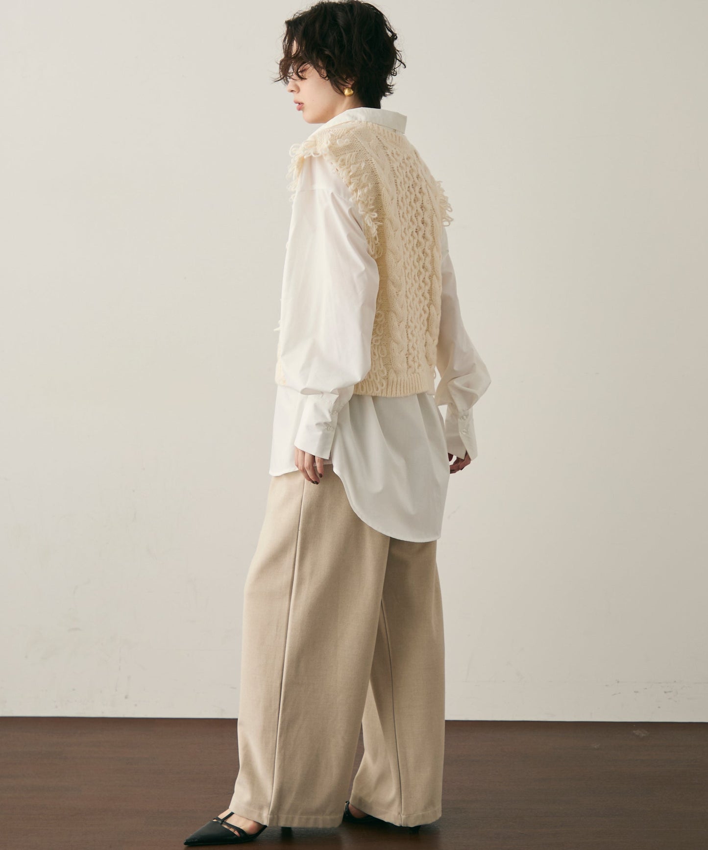 モヘアタッチループフリンジベスト