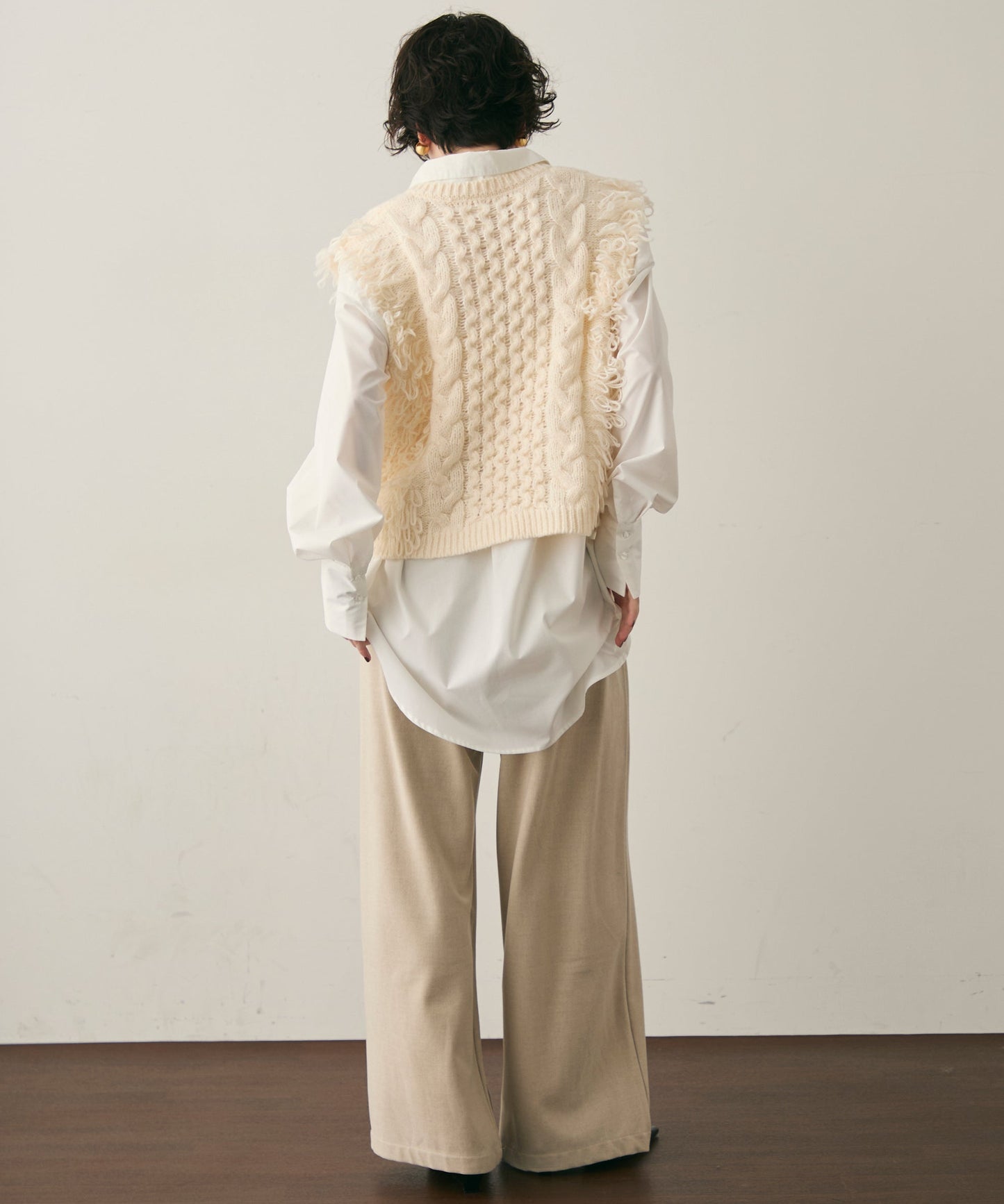 モヘアタッチループフリンジベスト