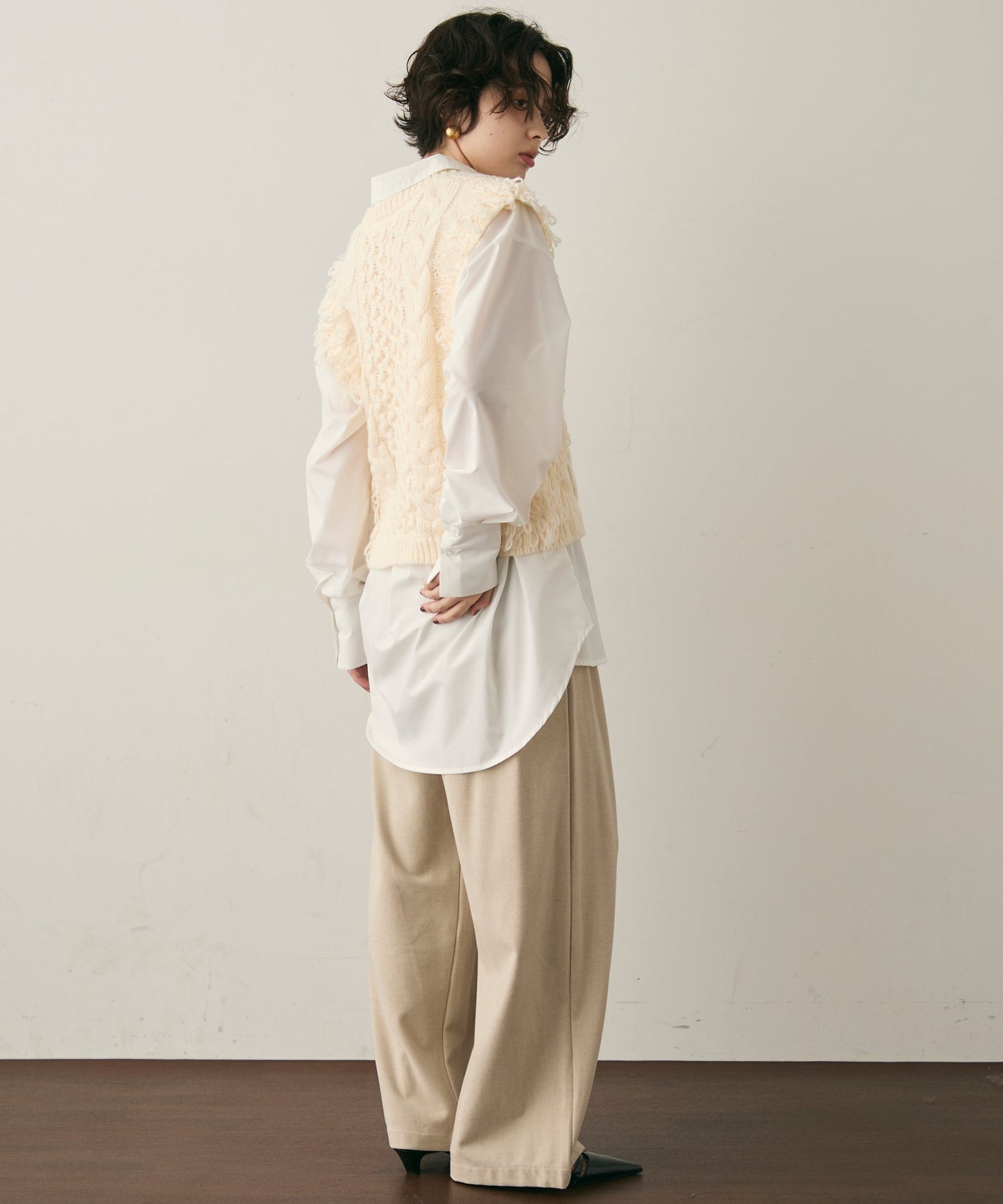 モヘアタッチループフリンジベスト