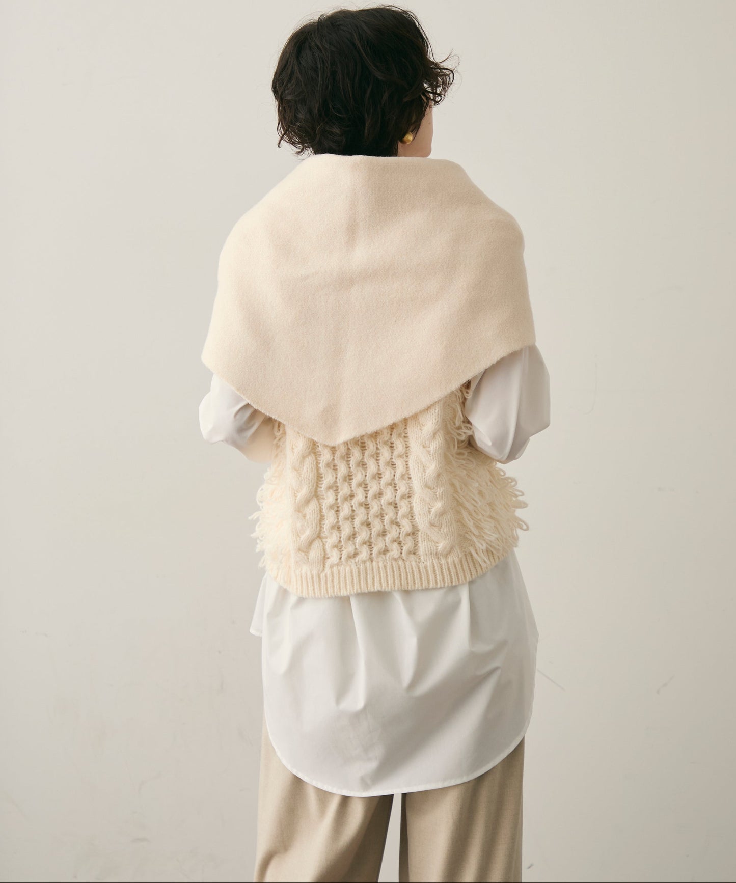 モヘアタッチループフリンジベスト