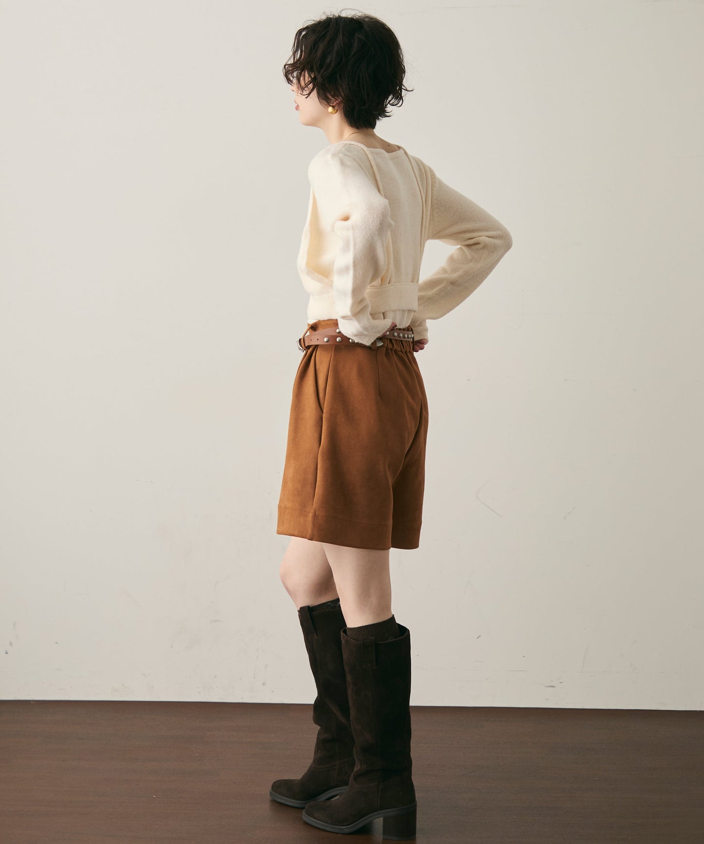 天竺編みプルオーバー+キャミセット