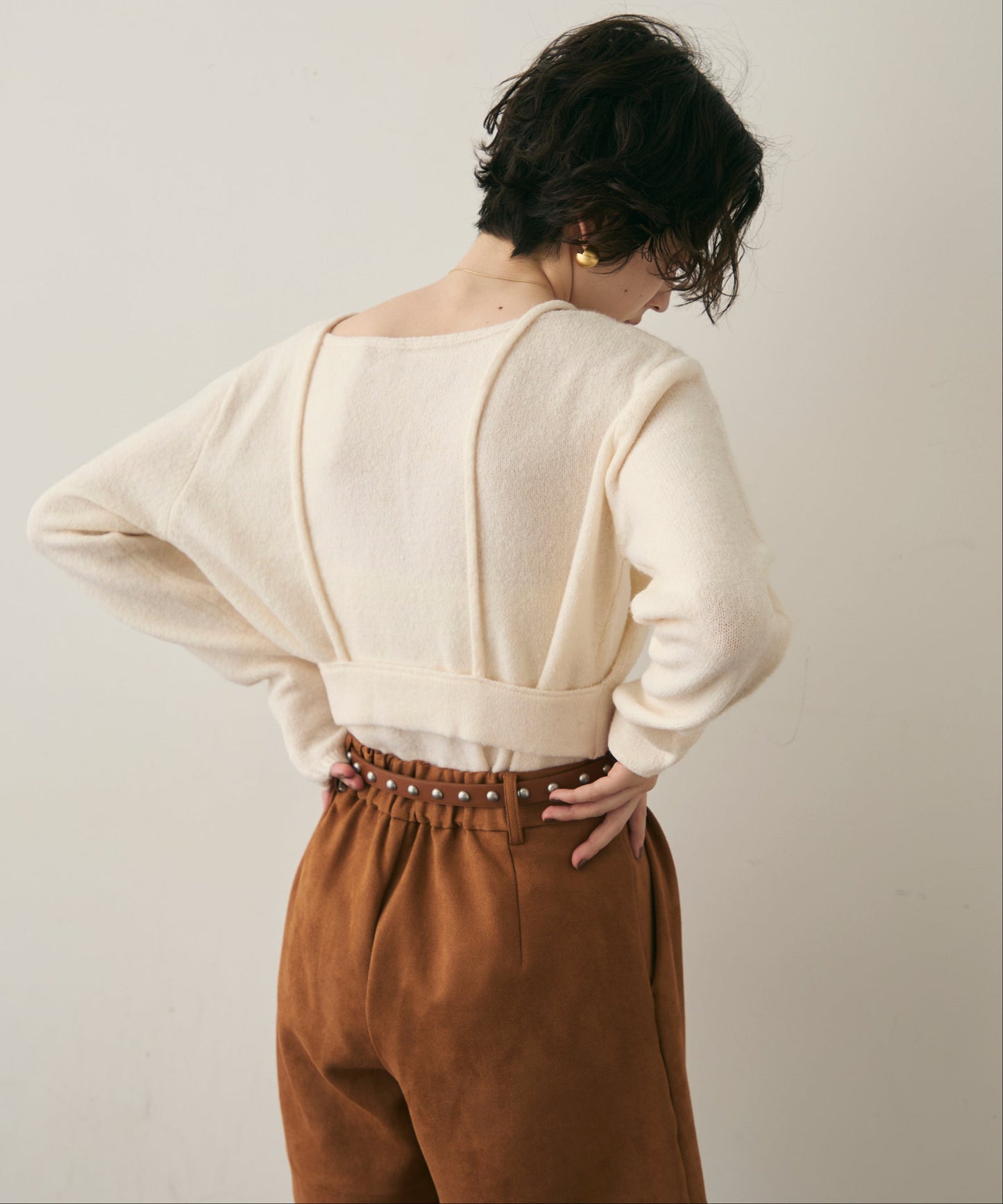 天竺編みプルオーバー+キャミセット