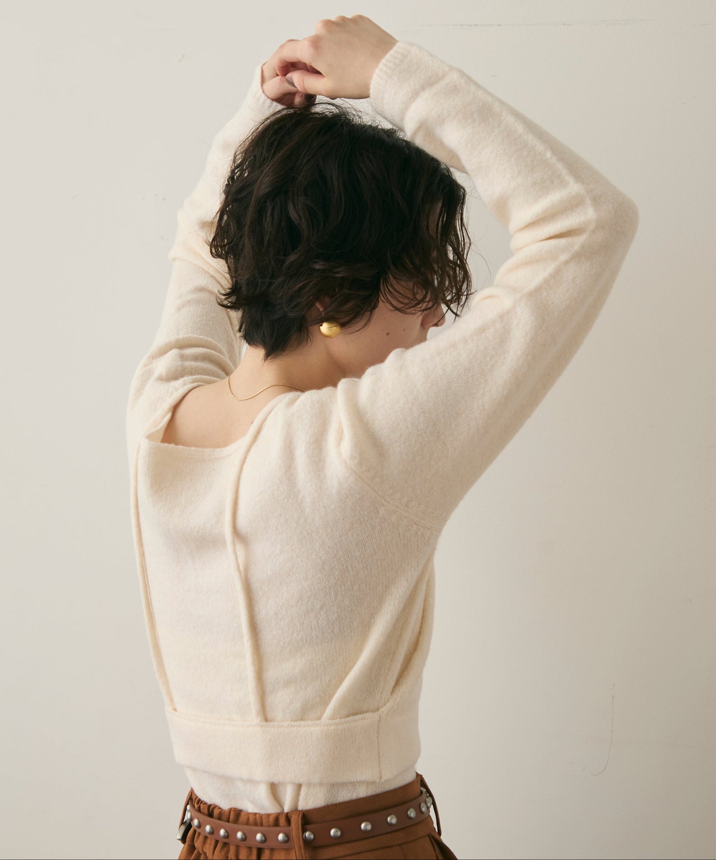 天竺編みプルオーバー+キャミセット