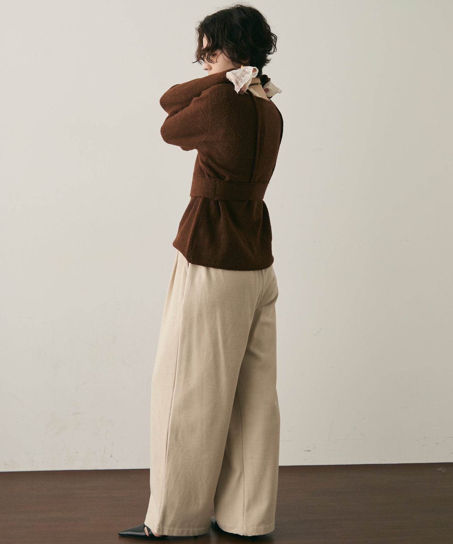 天竺編みプルオーバー+キャミセット