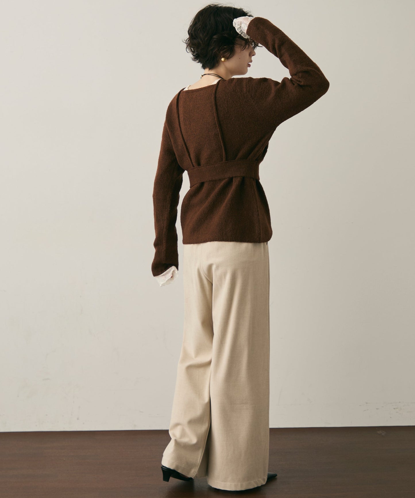 天竺編みプルオーバー+キャミセット