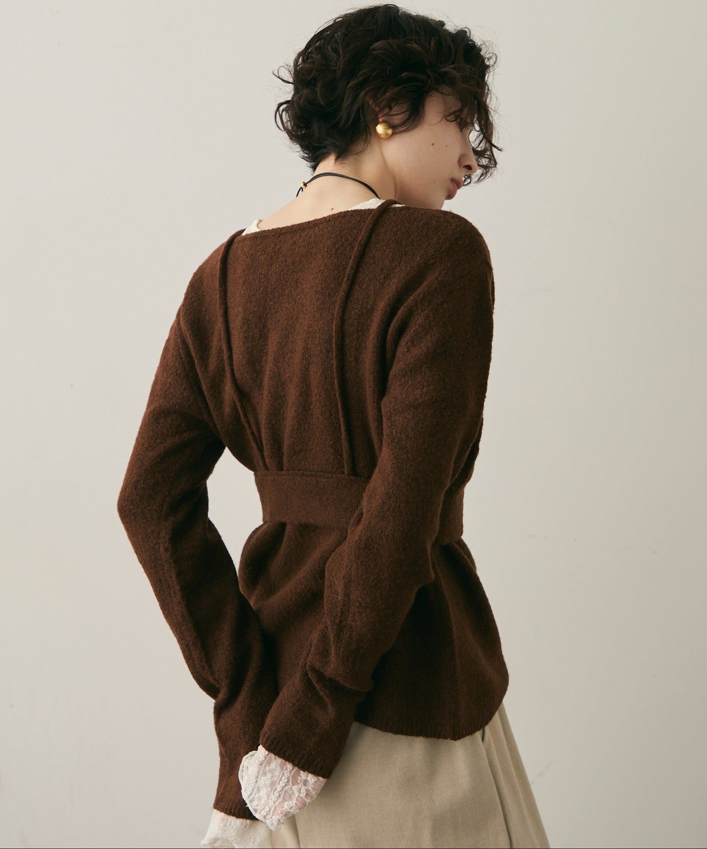 天竺編みプルオーバー+キャミセット