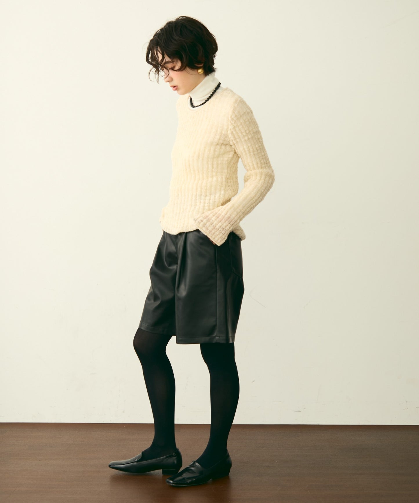 スラブループヤーンニットプルオーバー