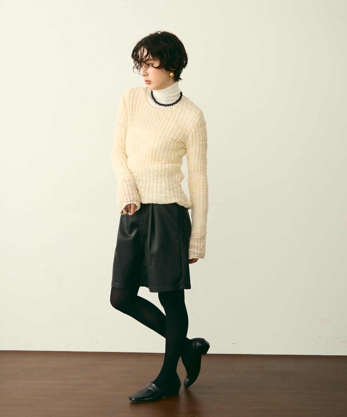 スラブループヤーンニットプルオーバー