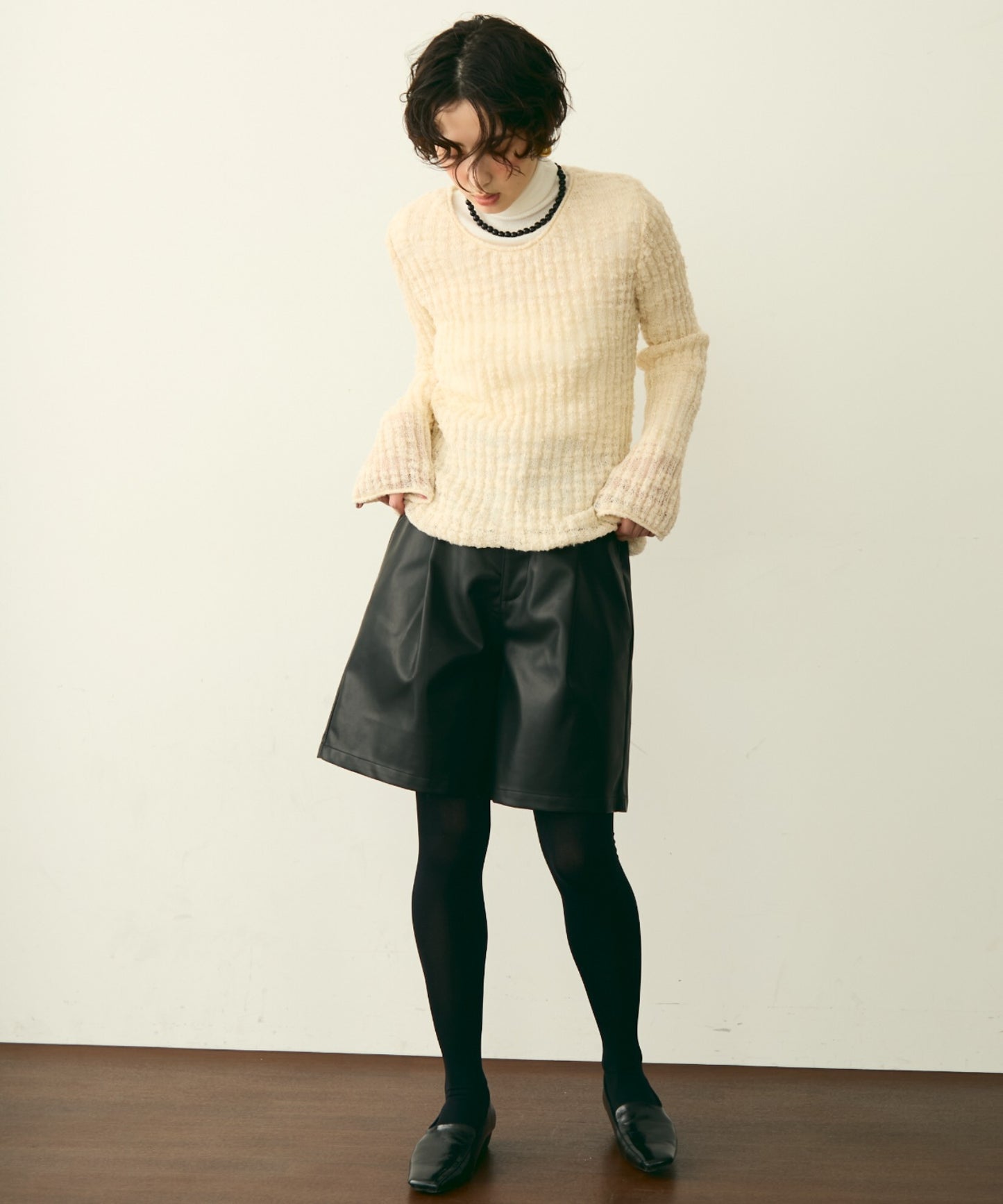 スラブループヤーンニットプルオーバー