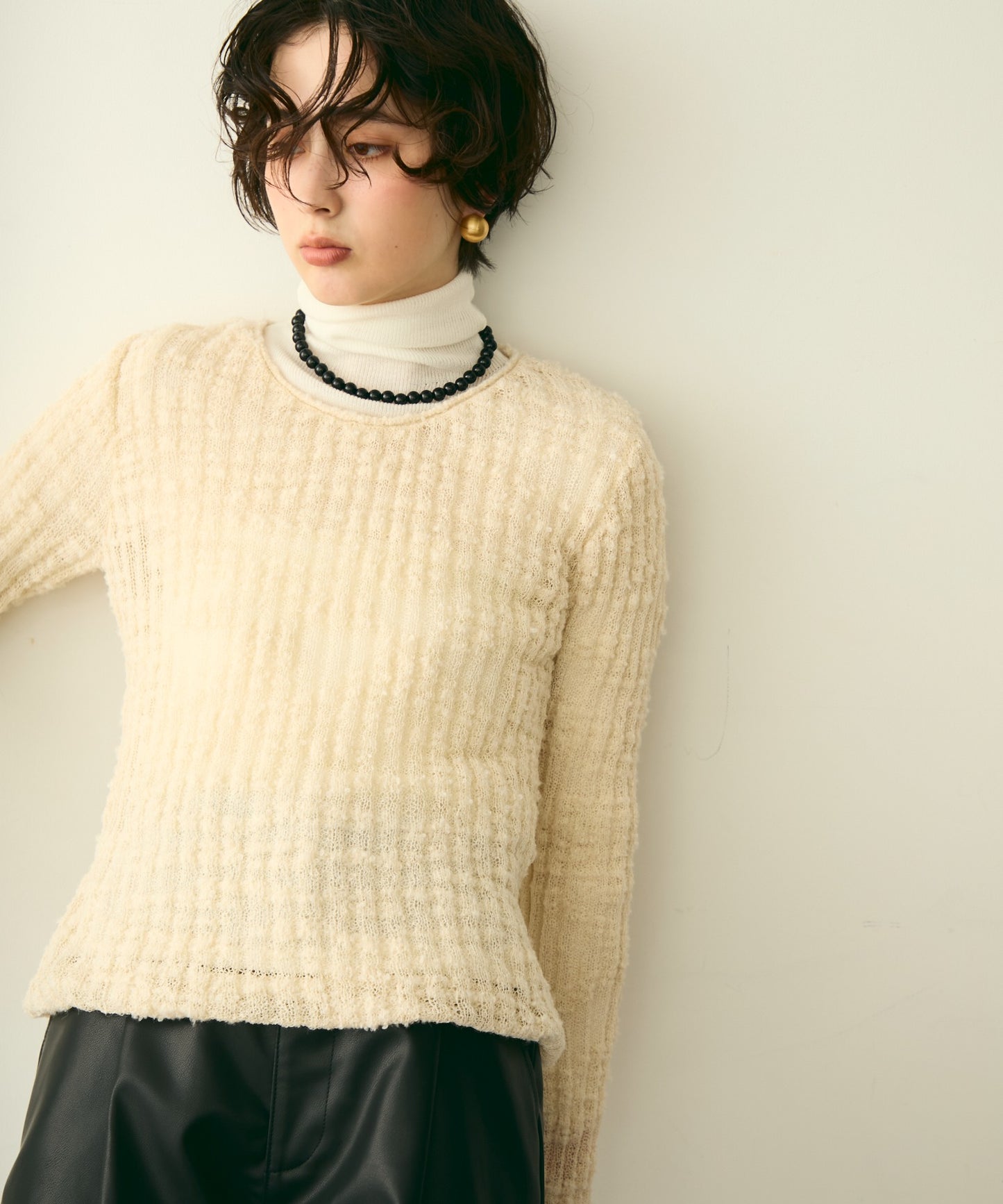 スラブループヤーンニットプルオーバー