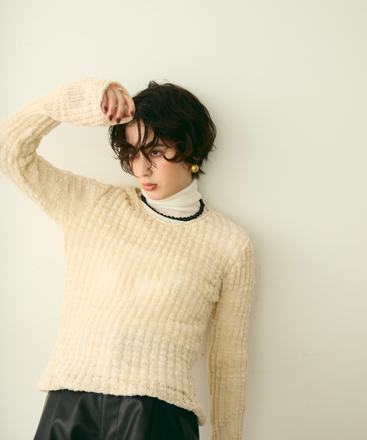 スラブループヤーンニットプルオーバー