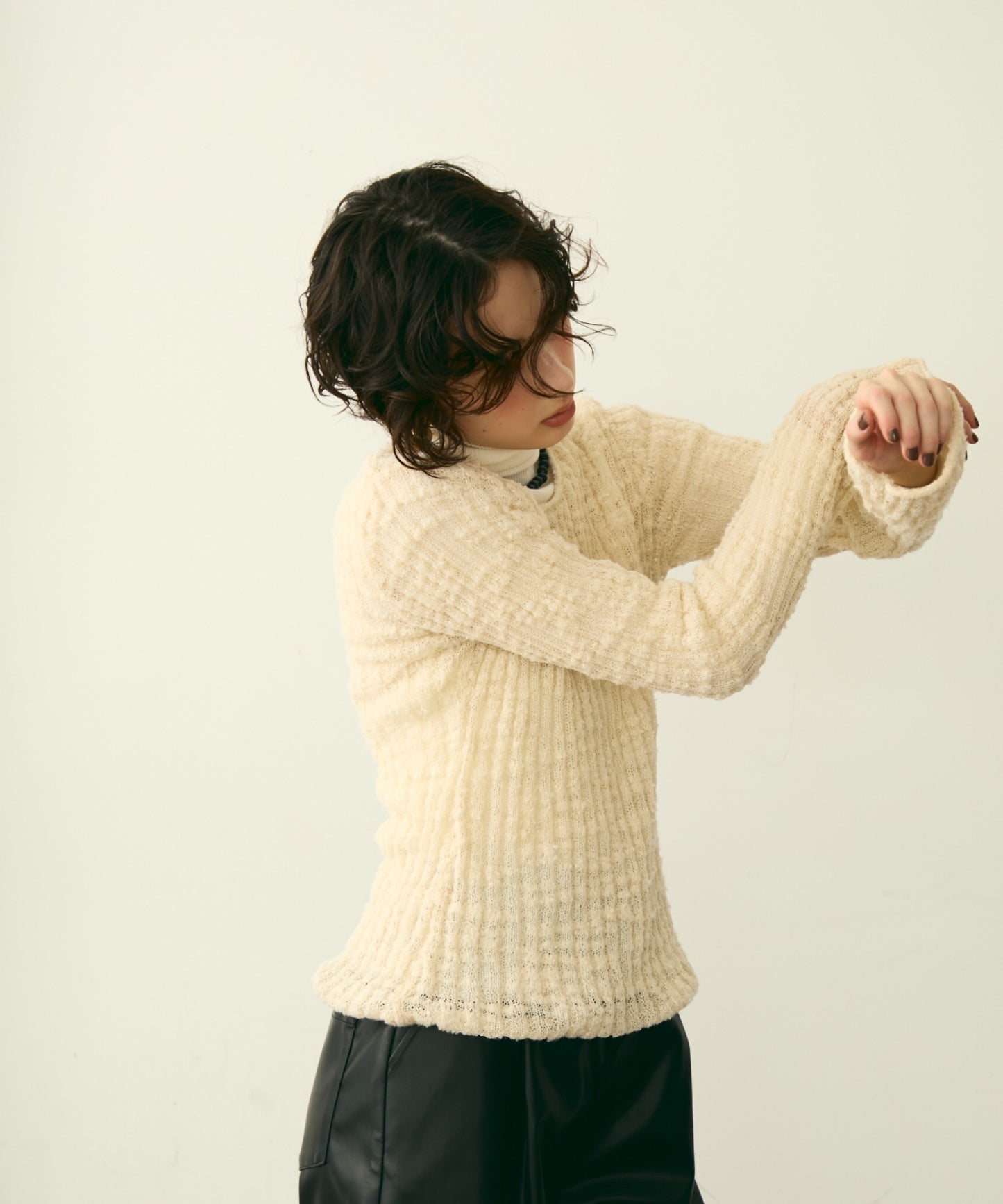 スラブループヤーンニットプルオーバー