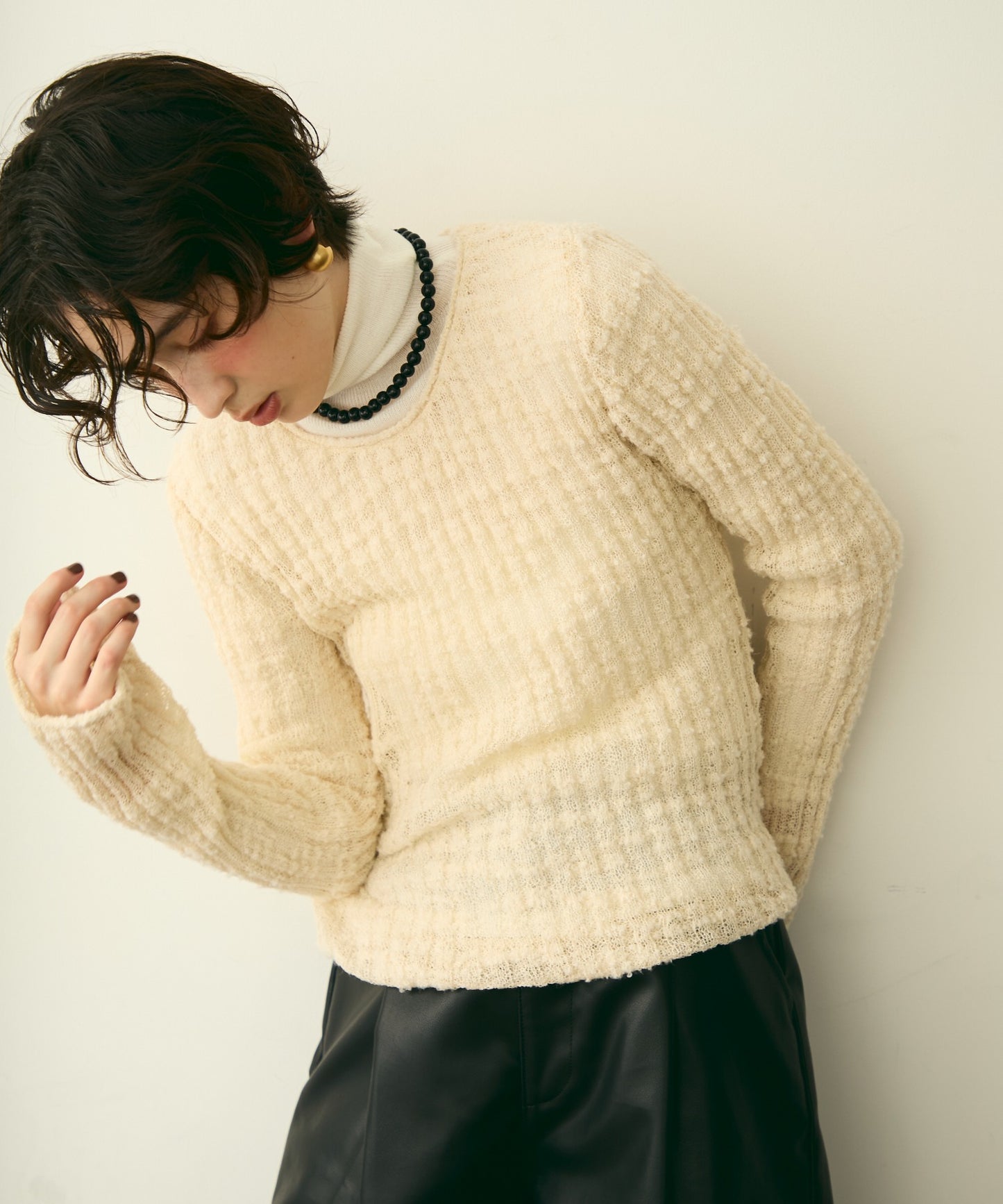 スラブループヤーンニットプルオーバー