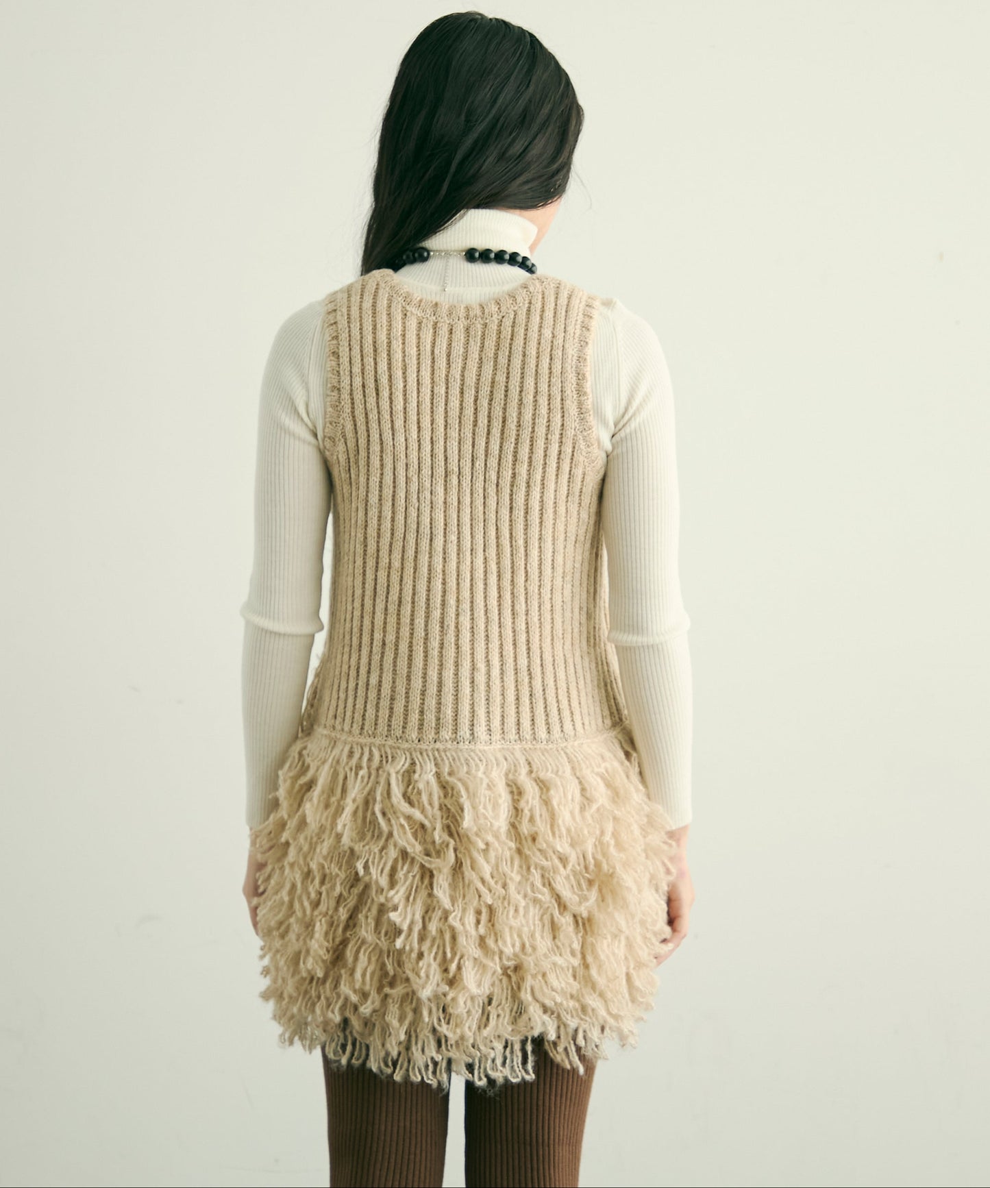 ループ編み編地切り替えチュニック