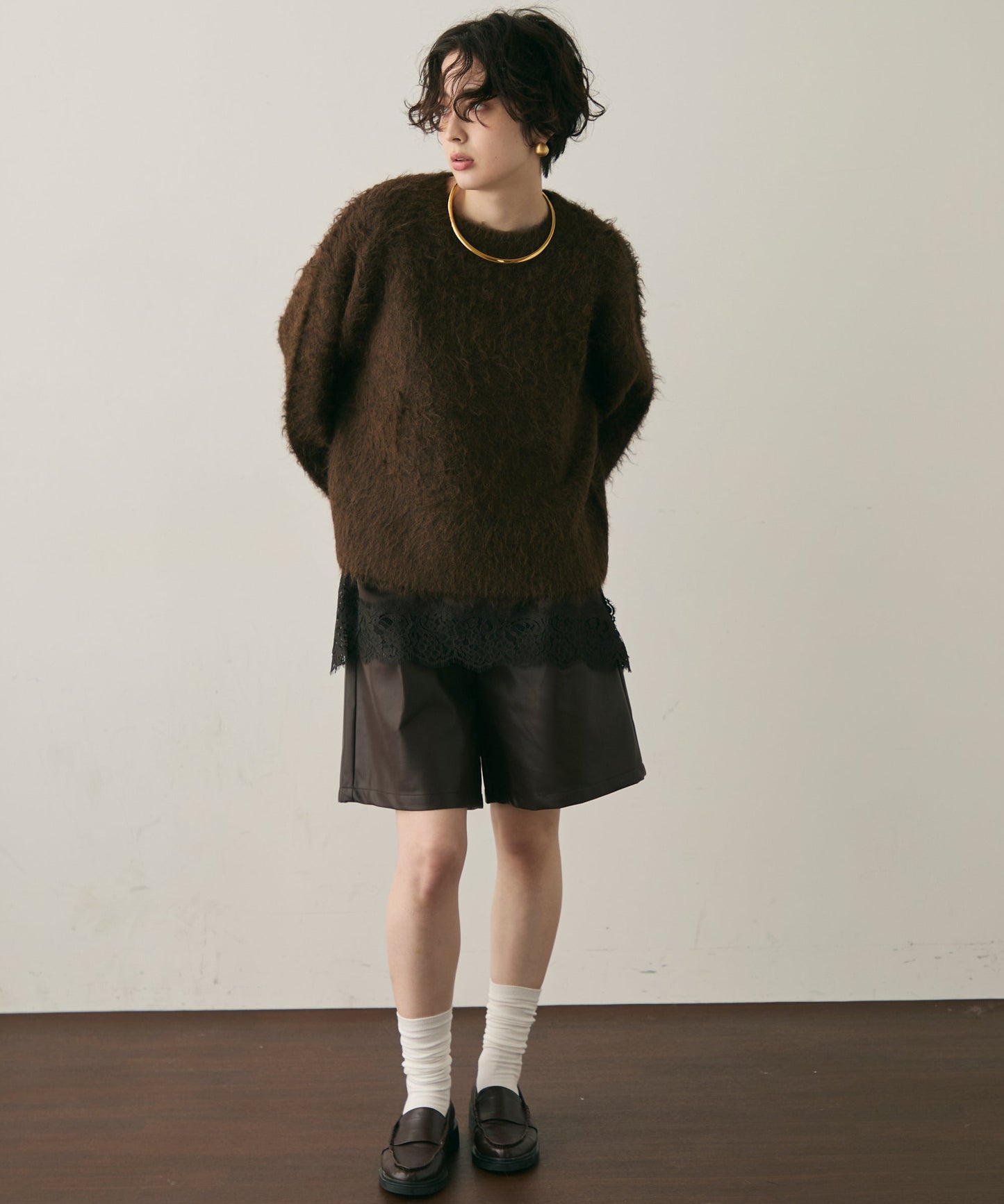 ウール混イエティシャギープルオーバー