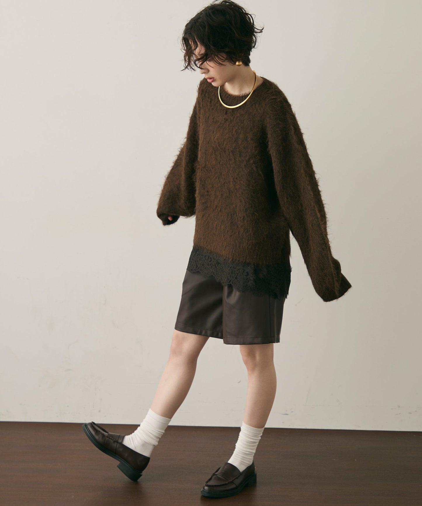 ウール混イエティシャギープルオーバー