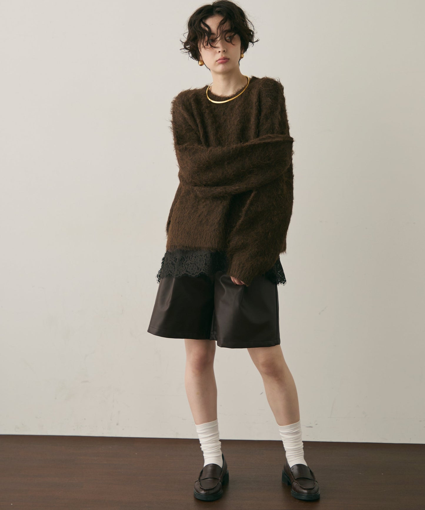 ウール混イエティシャギープルオーバー