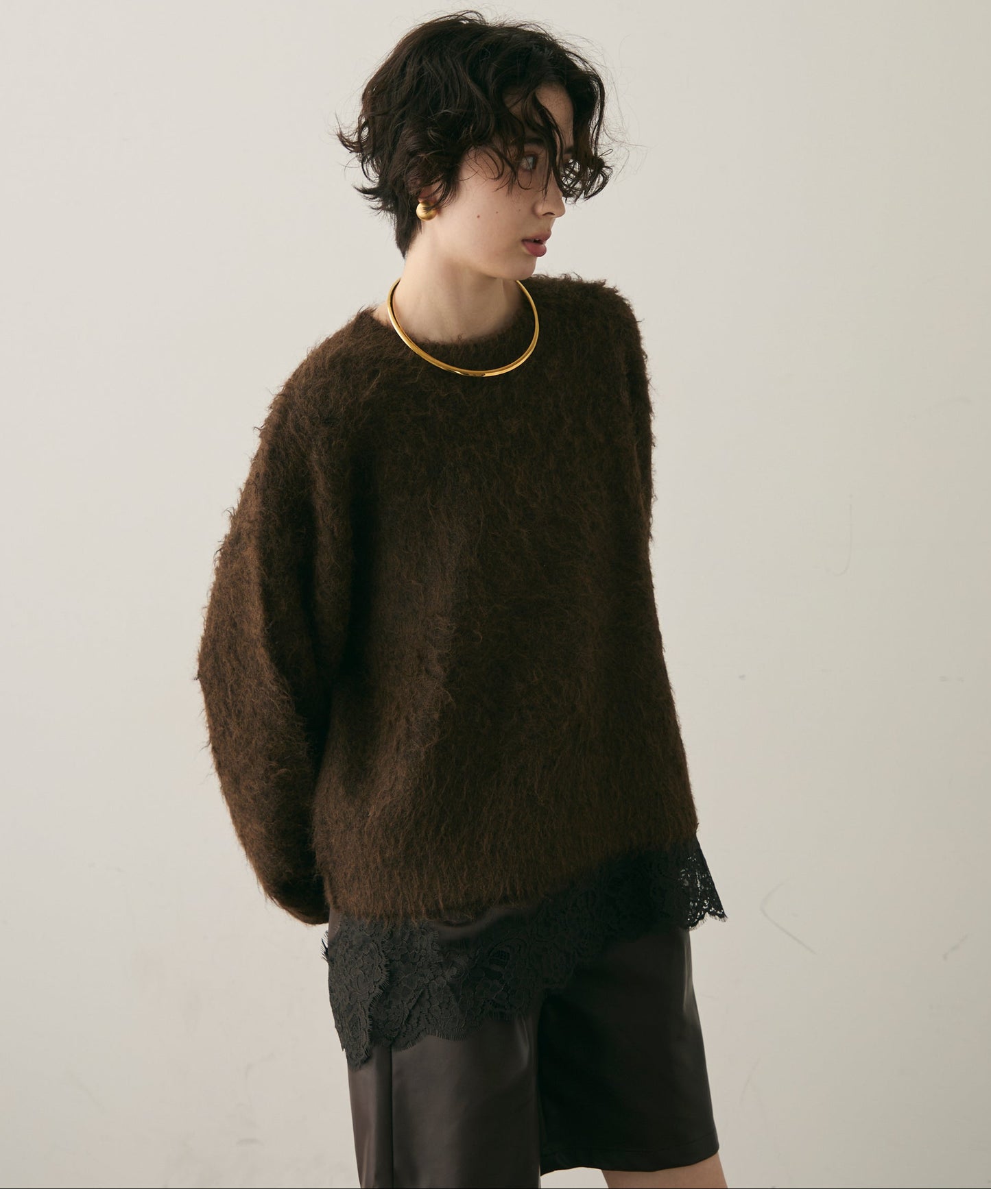 ウール混イエティシャギープルオーバー