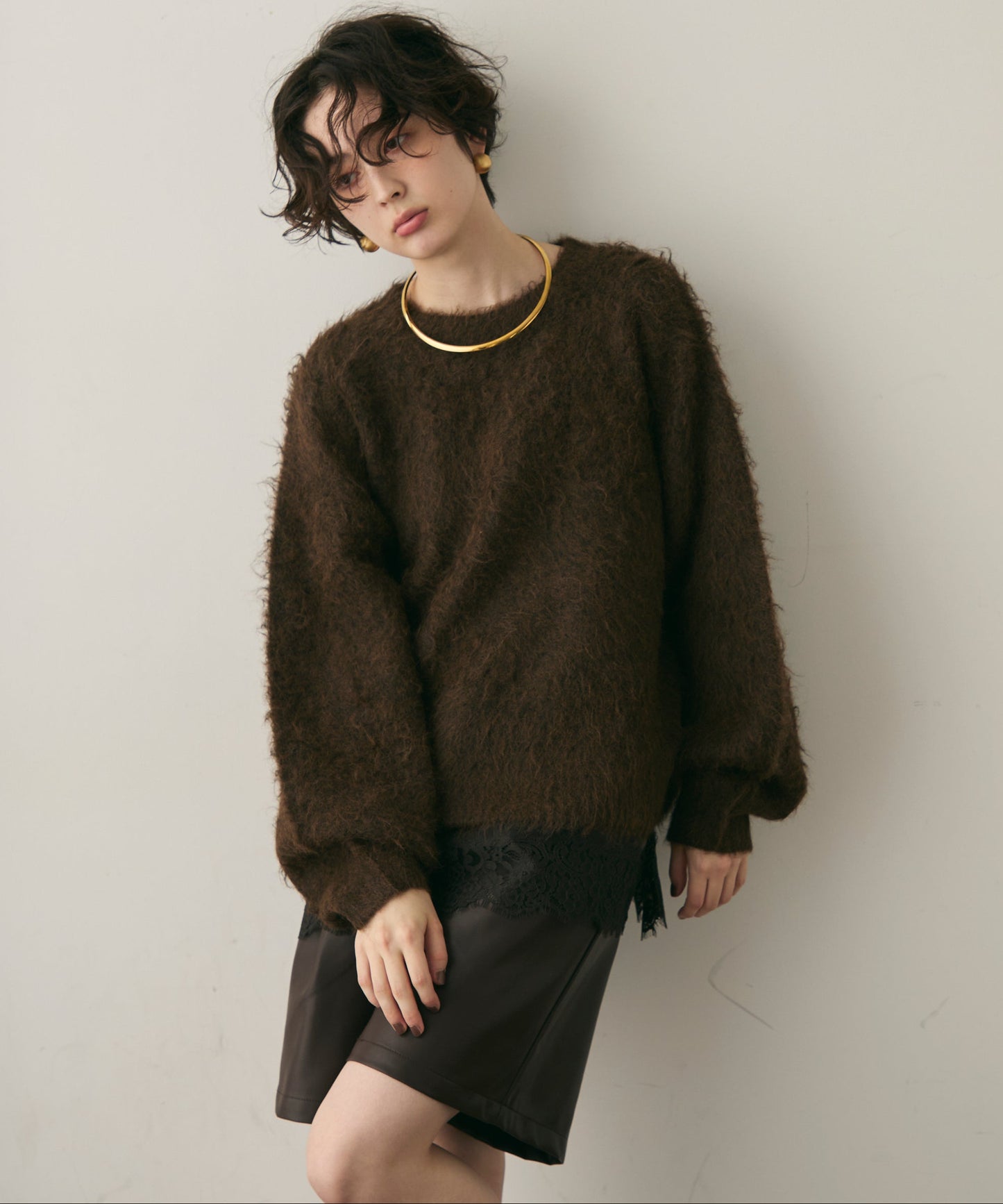 ウール混イエティシャギープルオーバー