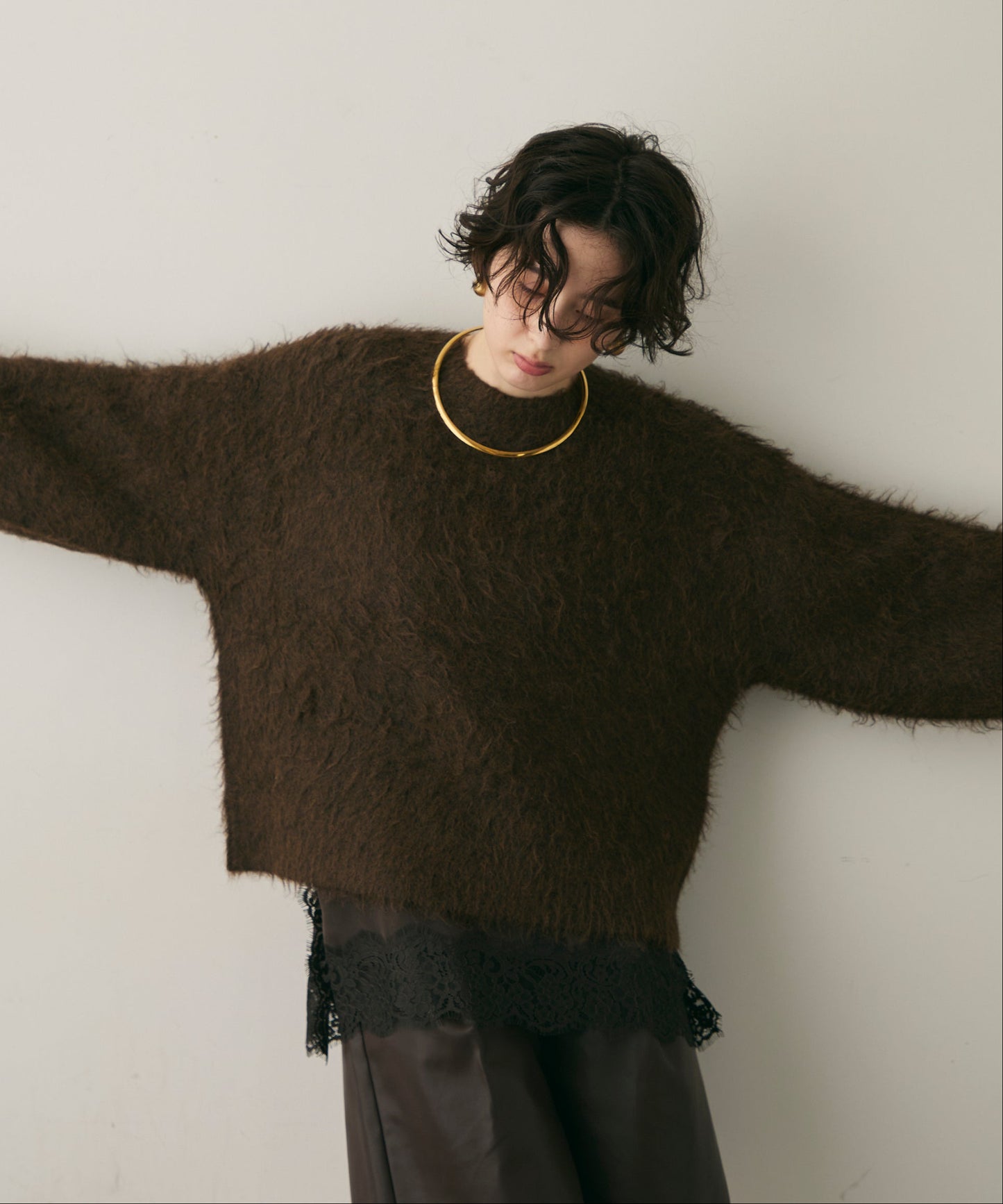 ウール混イエティシャギープルオーバー