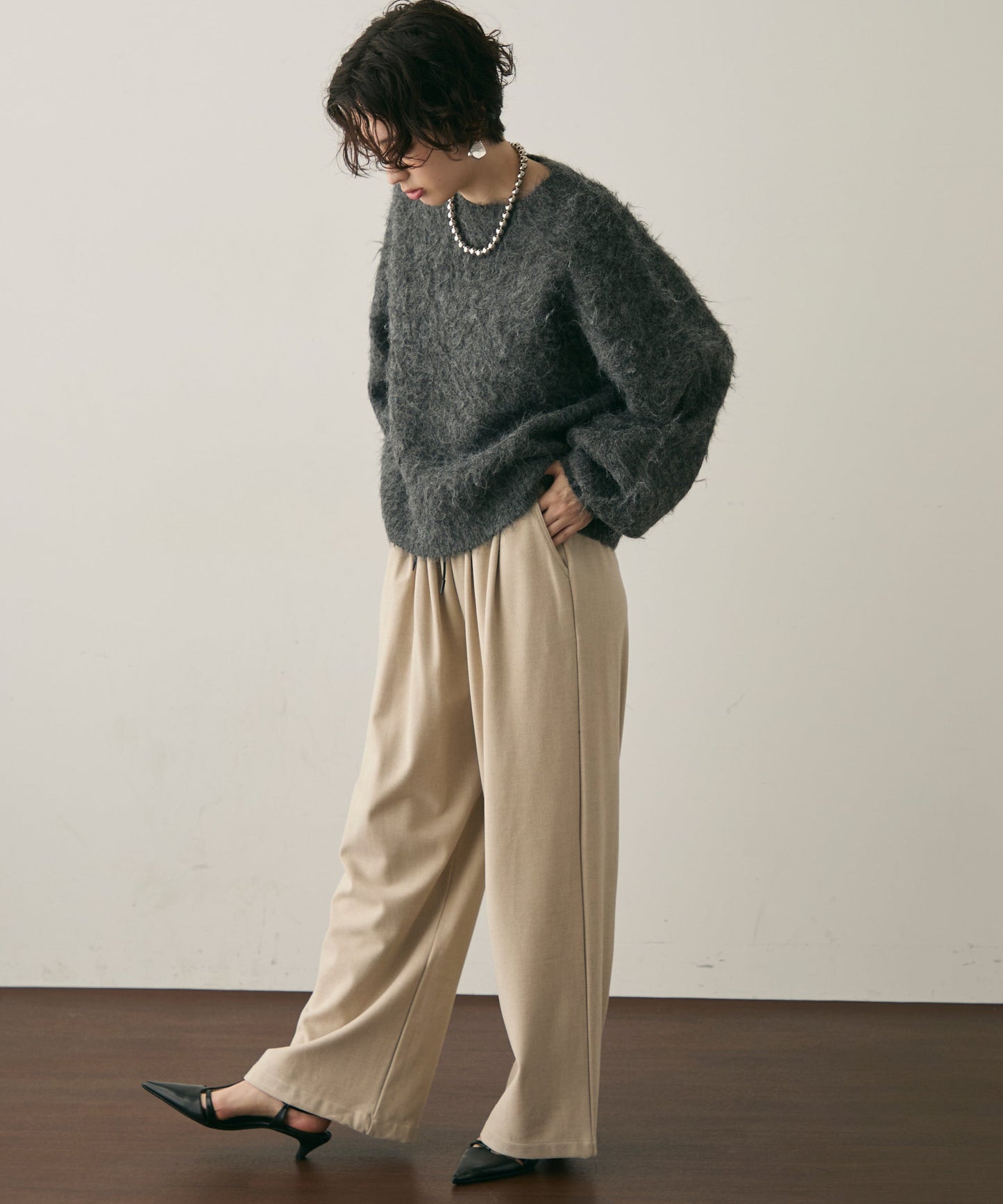 ウール混イエティシャギープルオーバー