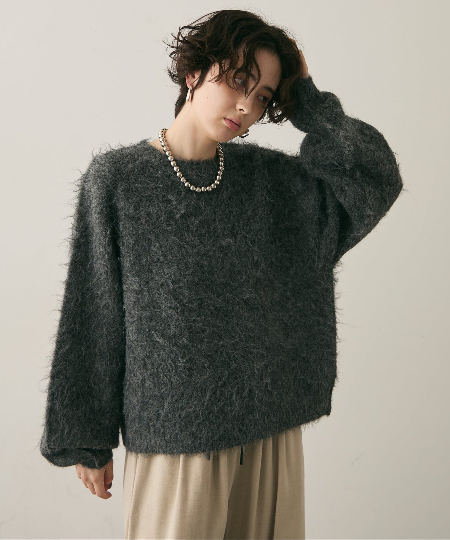 ウール混イエティシャギープルオーバー