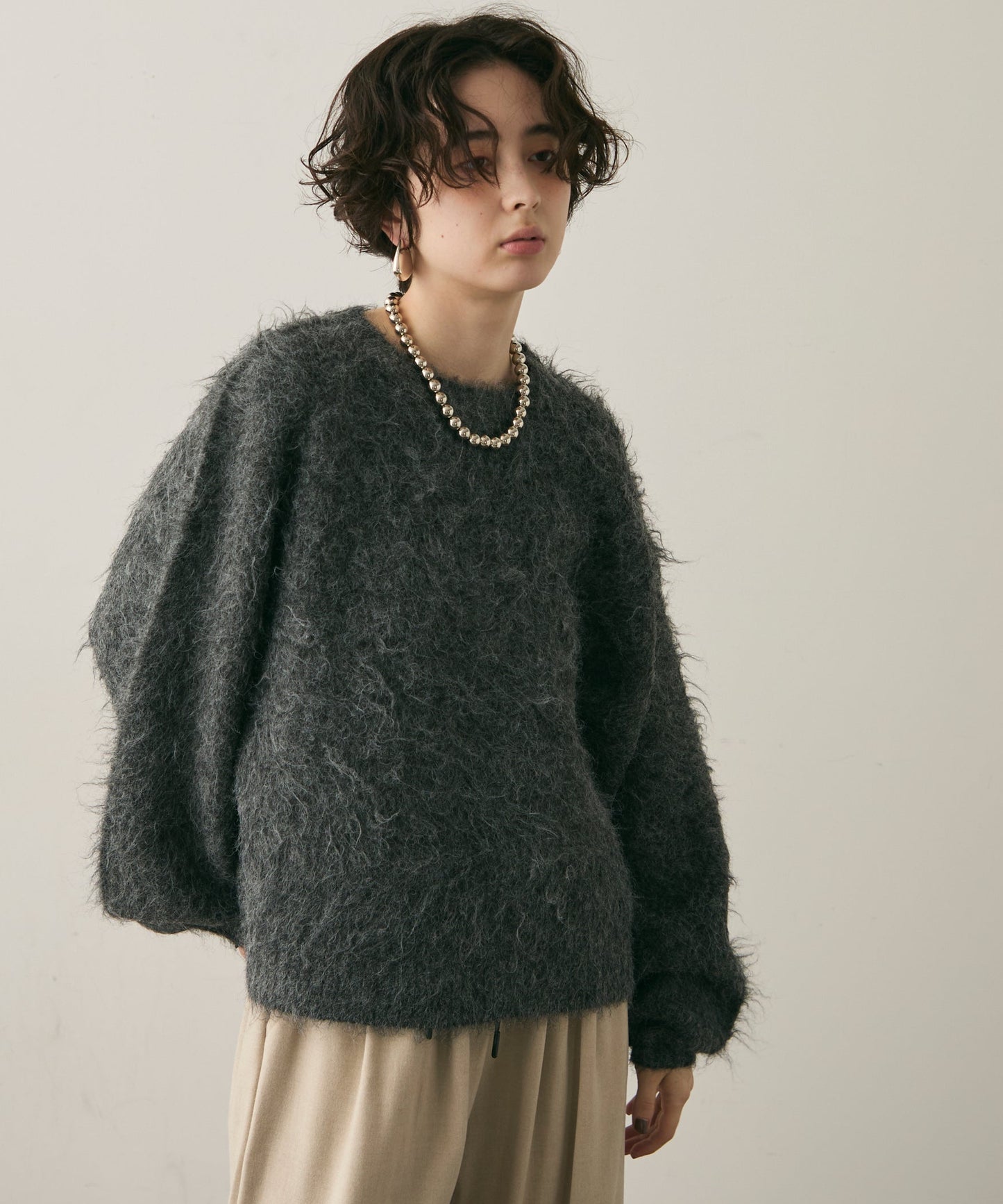 ウール混イエティシャギープルオーバー