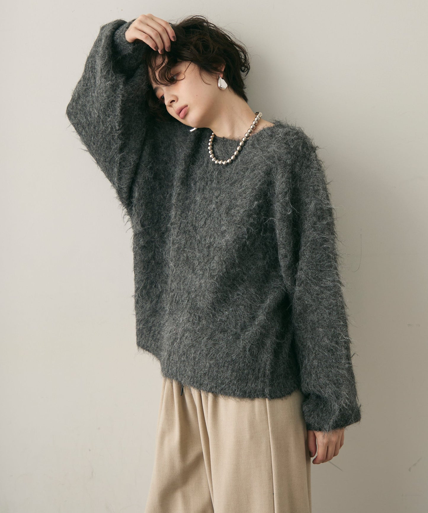 ウール混イエティシャギープルオーバー