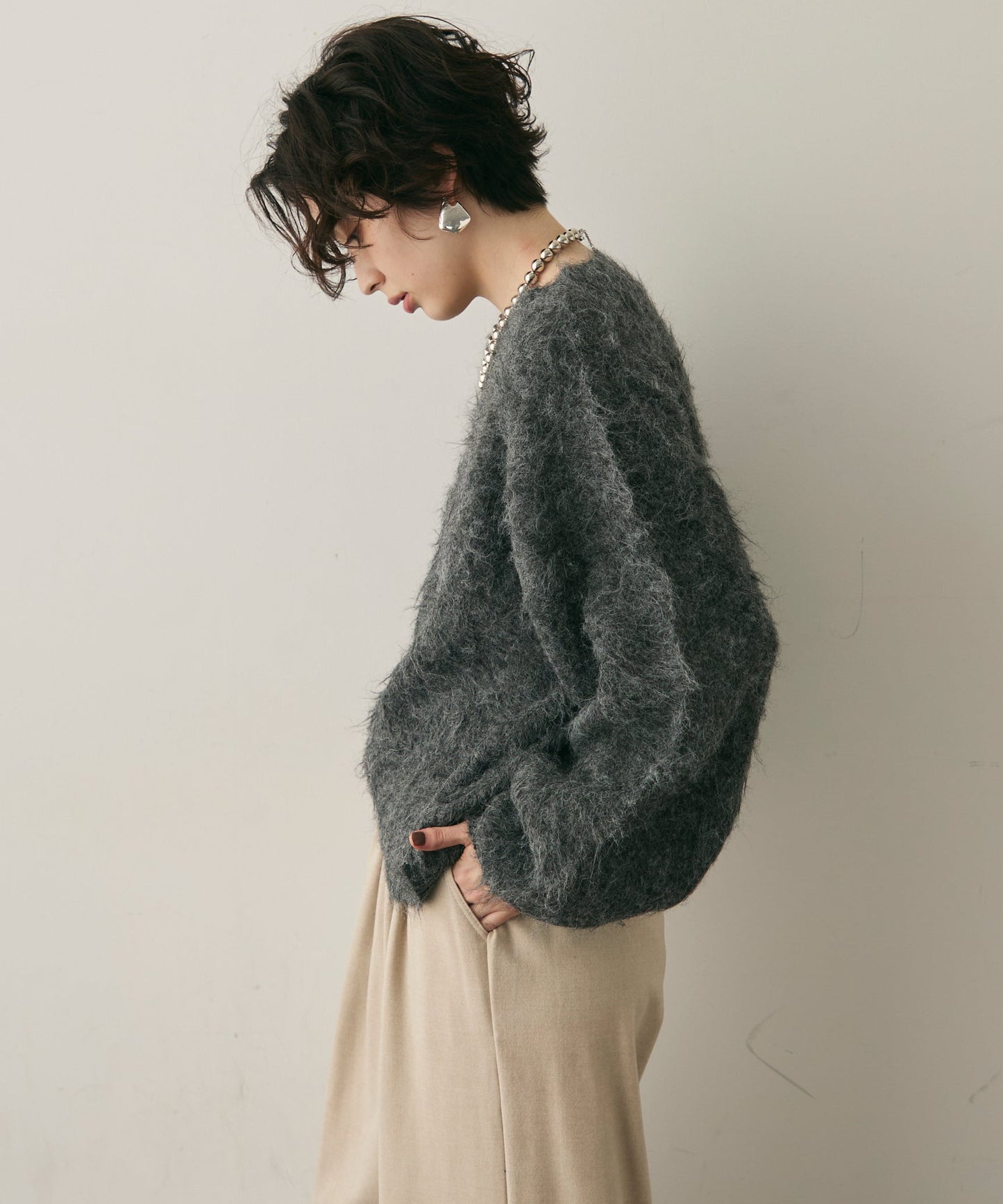 ウール混イエティシャギープルオーバー