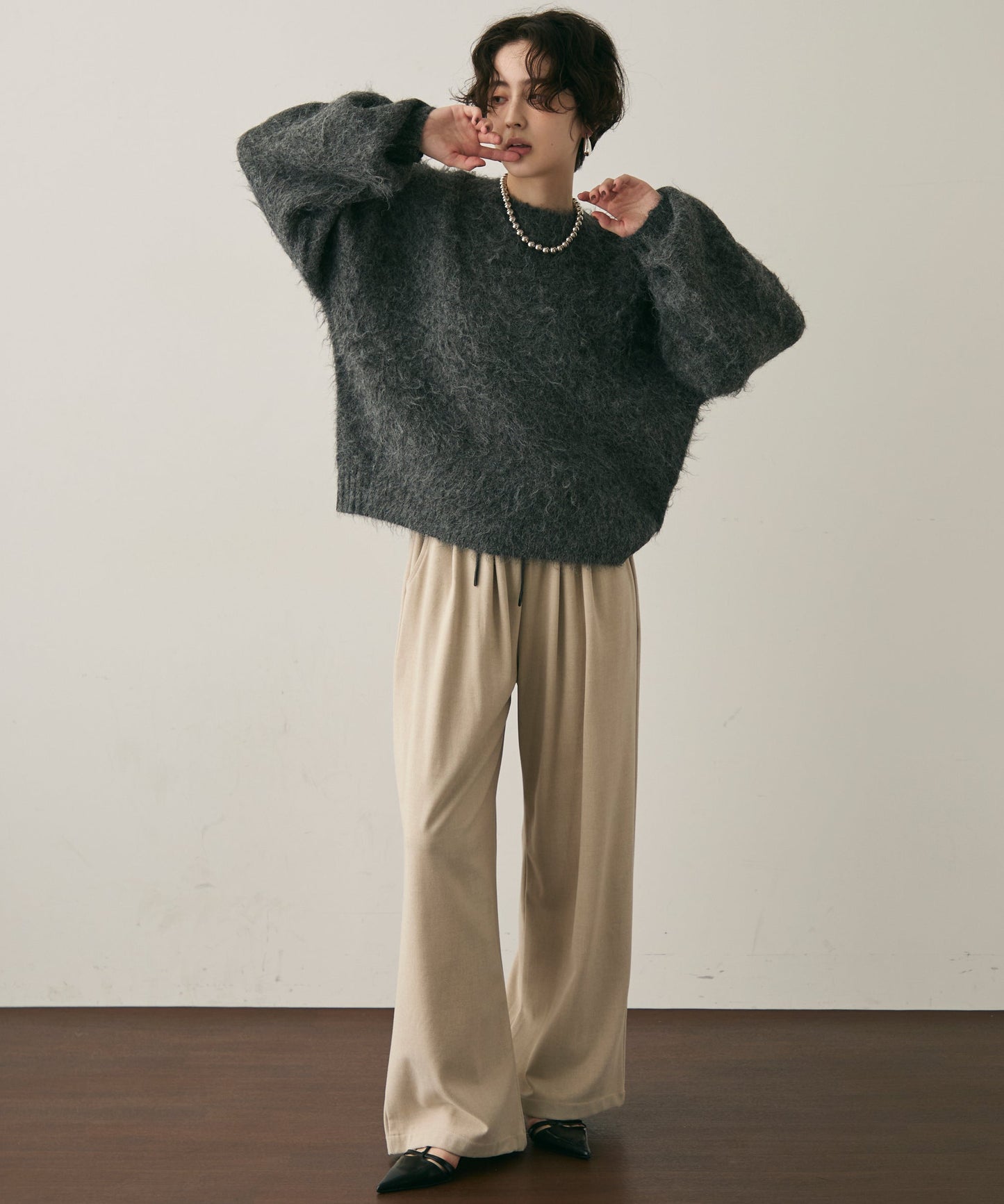 ウール混イエティシャギープルオーバー