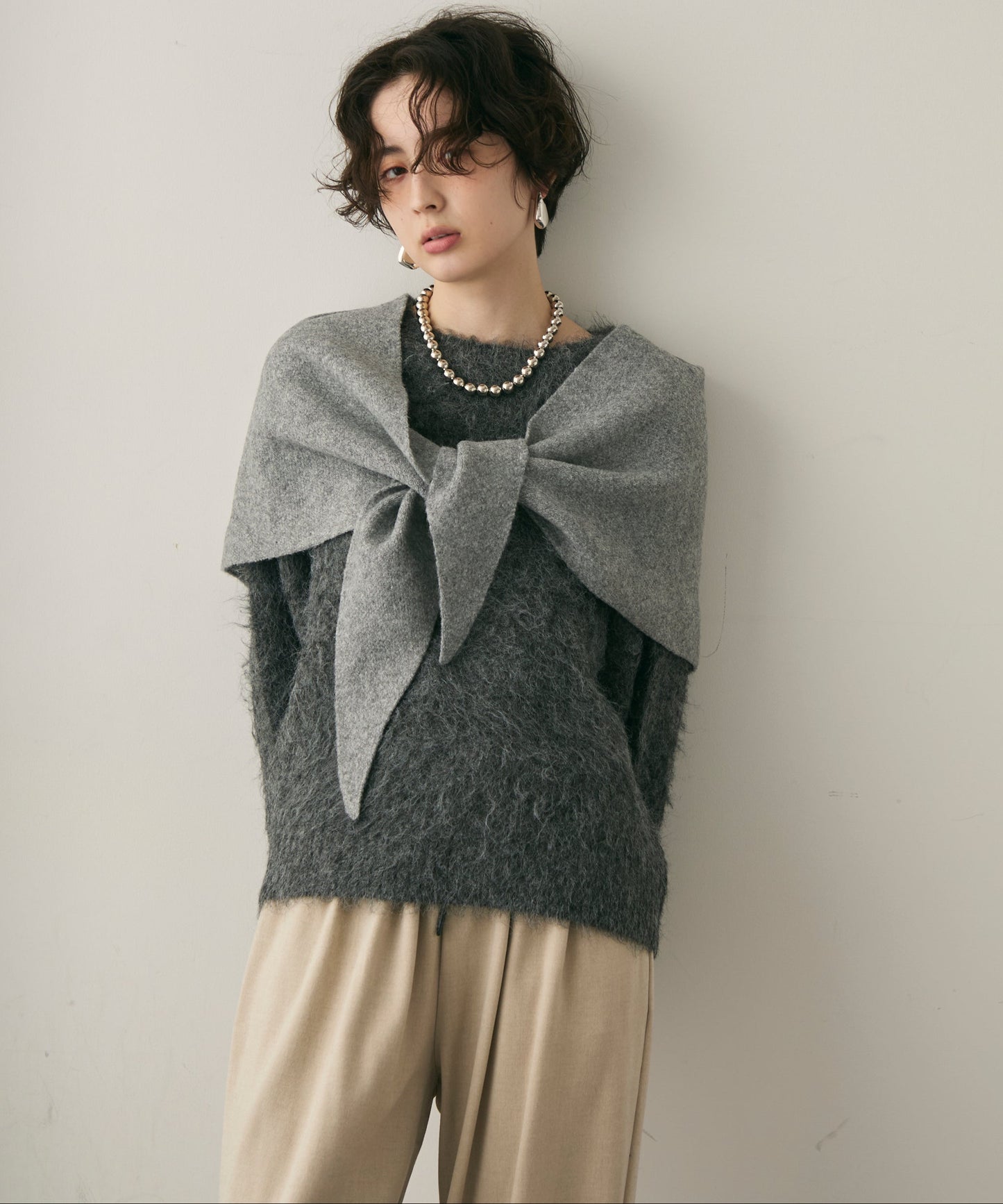 ウール混イエティシャギープルオーバー