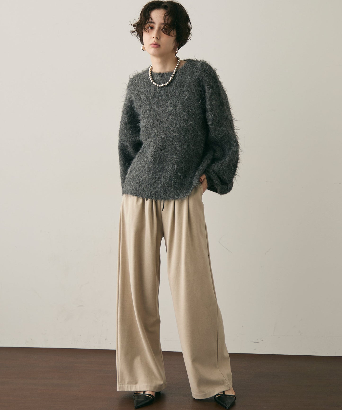 ウール混イエティシャギープルオーバー