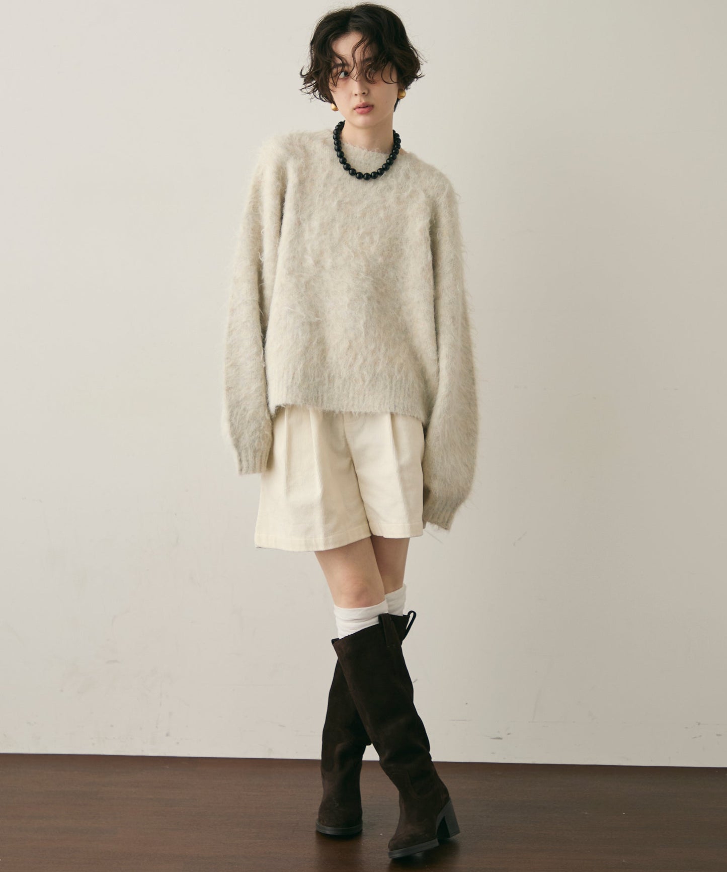 ウール混イエティシャギープルオーバー