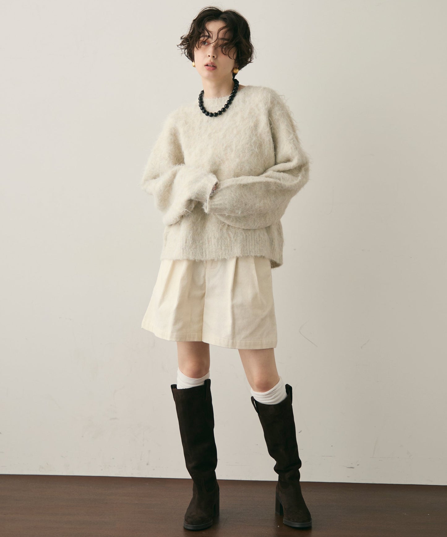 ウール混イエティシャギープルオーバー