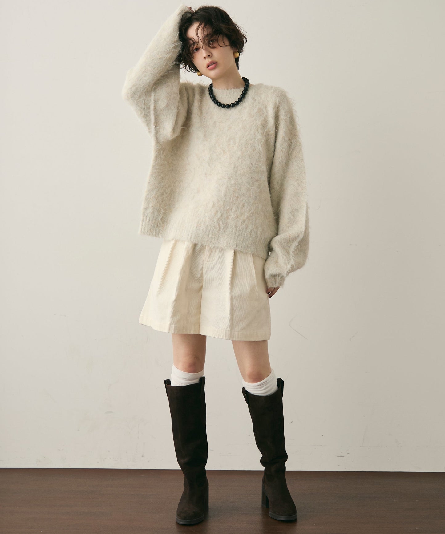 ウール混イエティシャギープルオーバー