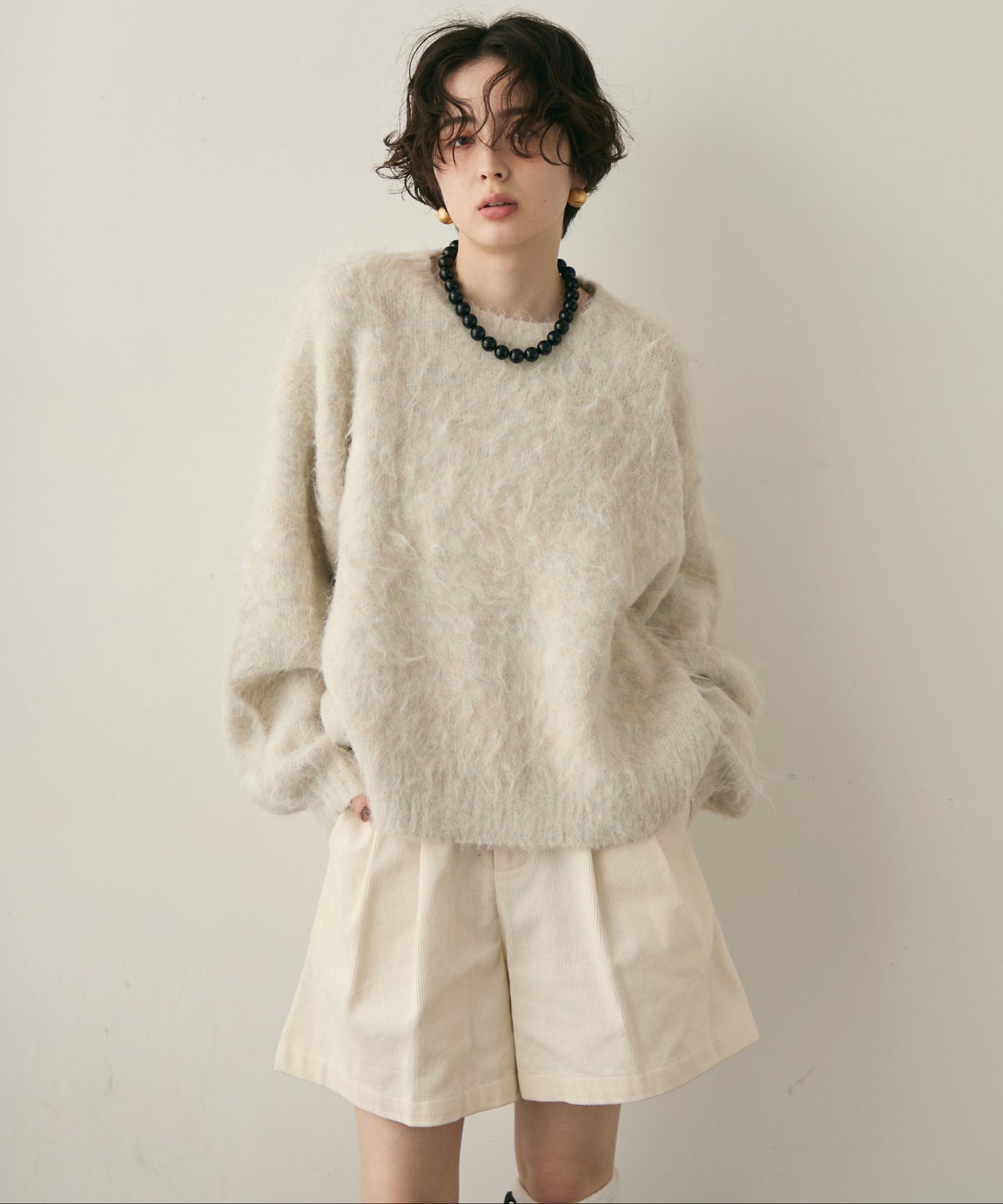 ウール混イエティシャギープルオーバー