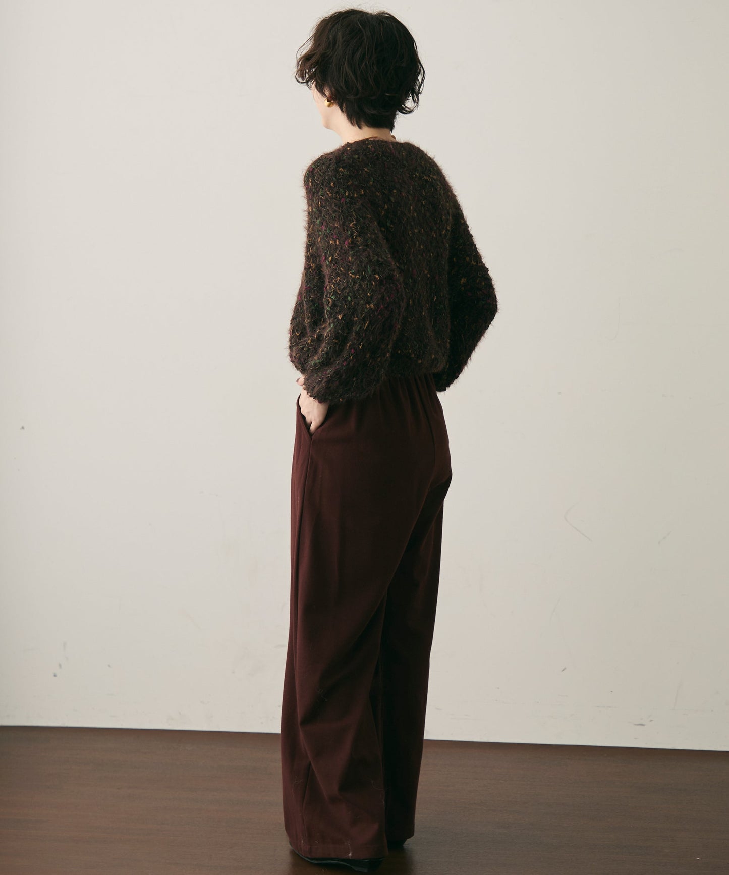 カラーネップルーズニット