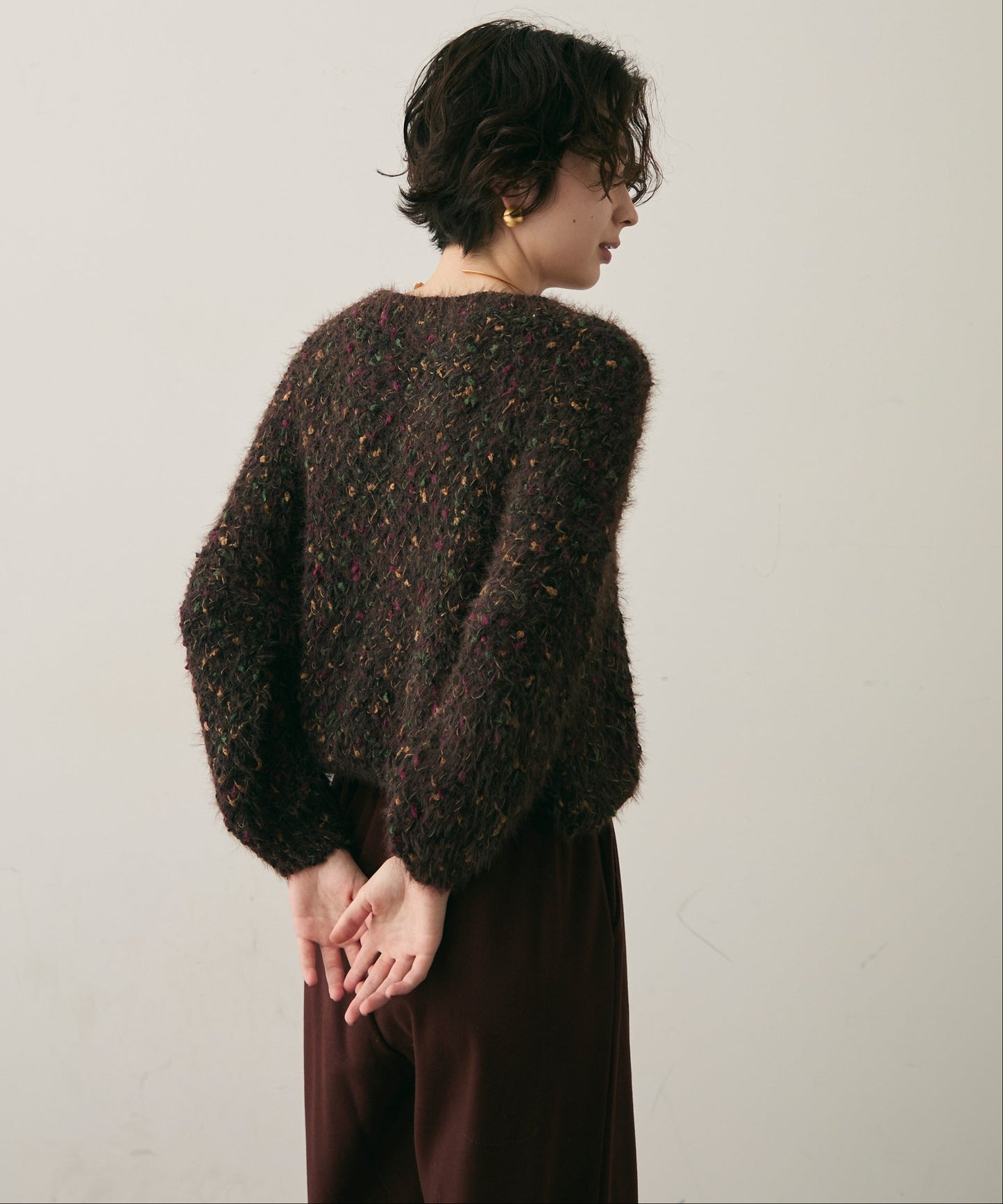 カラーネップルーズニット