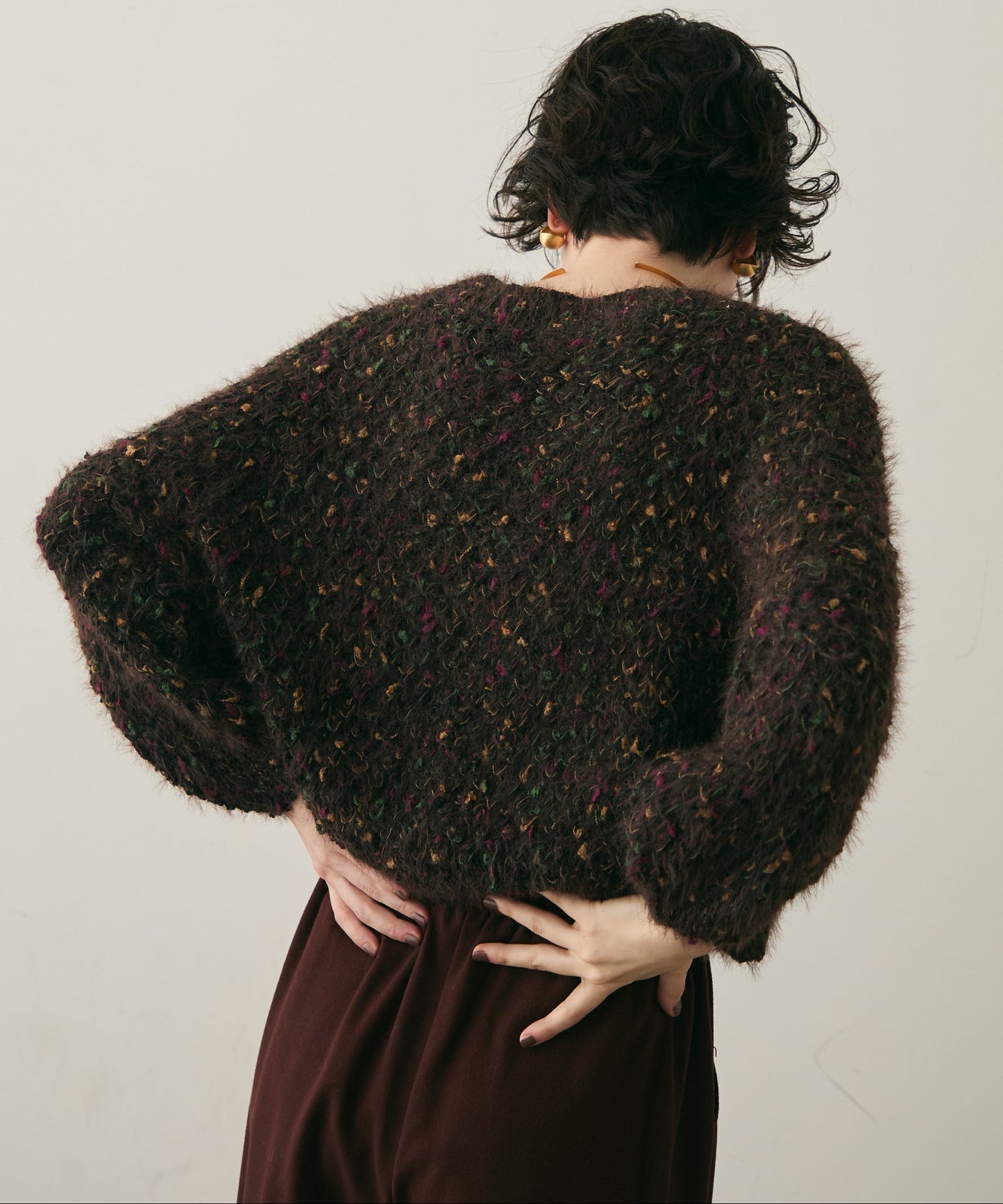 カラーネップルーズニット