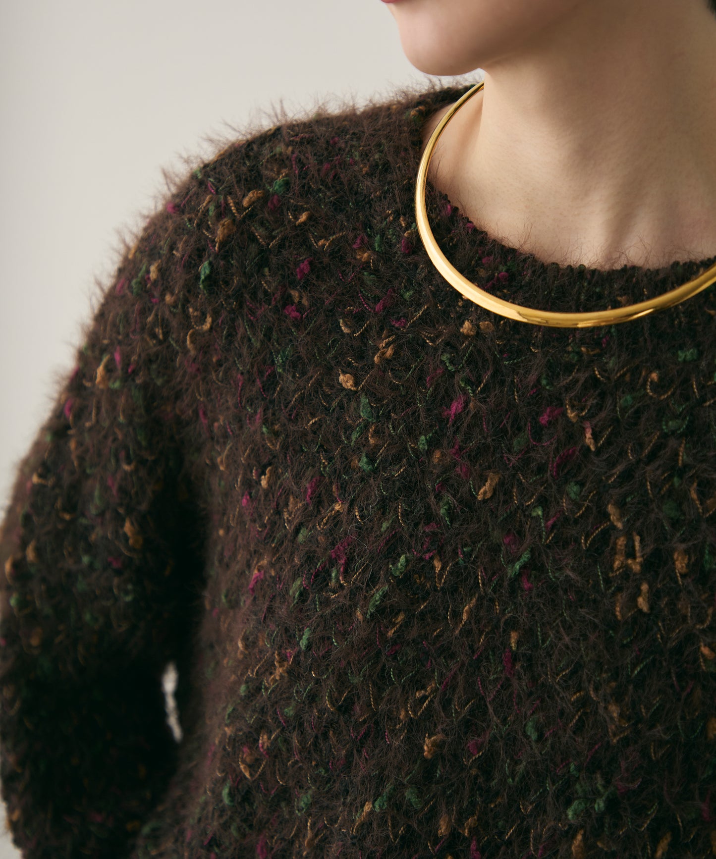 カラーネップルーズニット