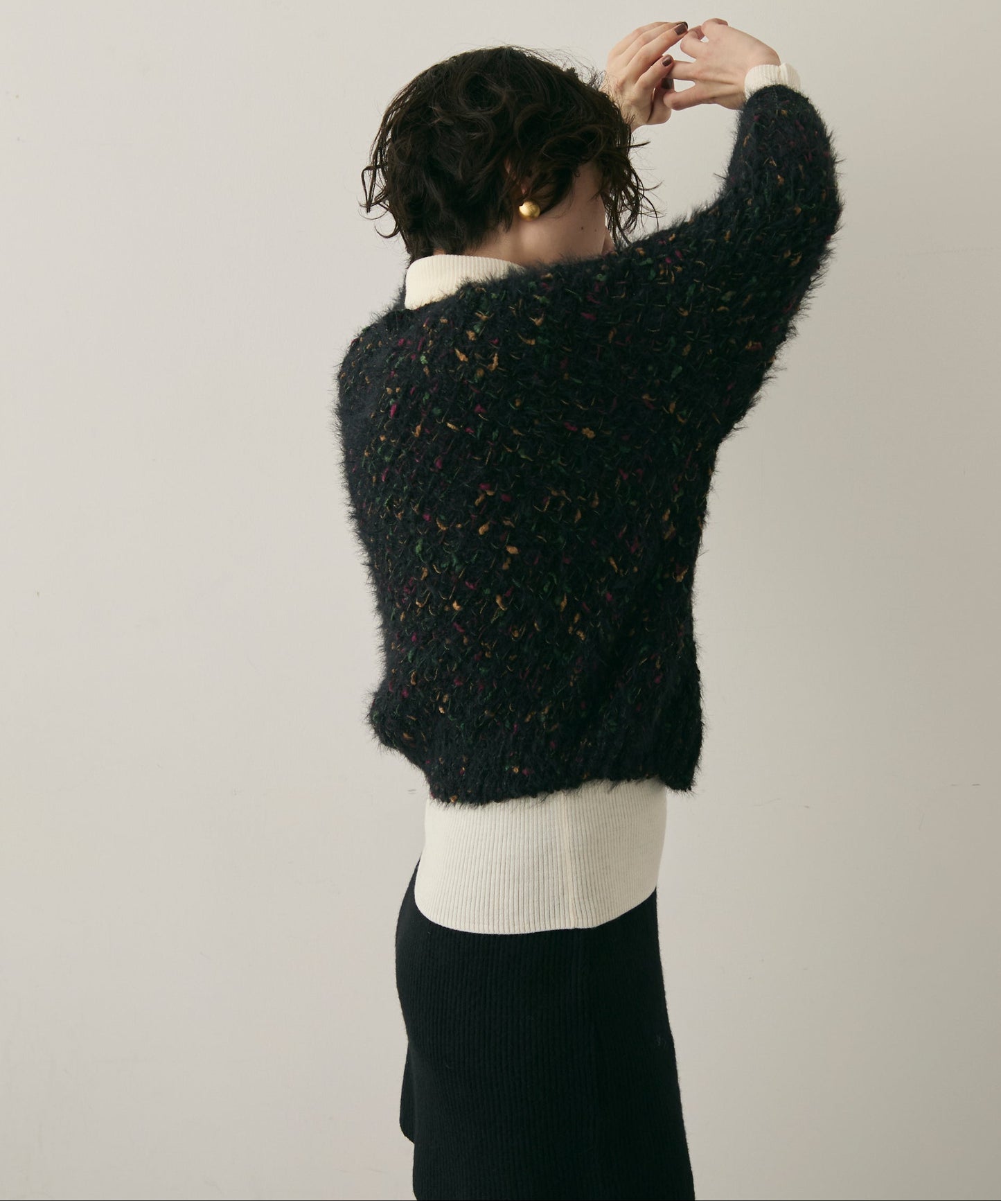 カラーネップルーズニット