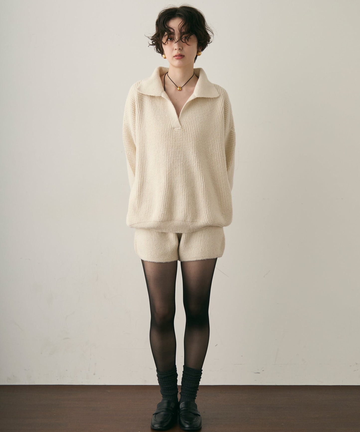 ニットスキッパー＋ショートパンツセットアップ