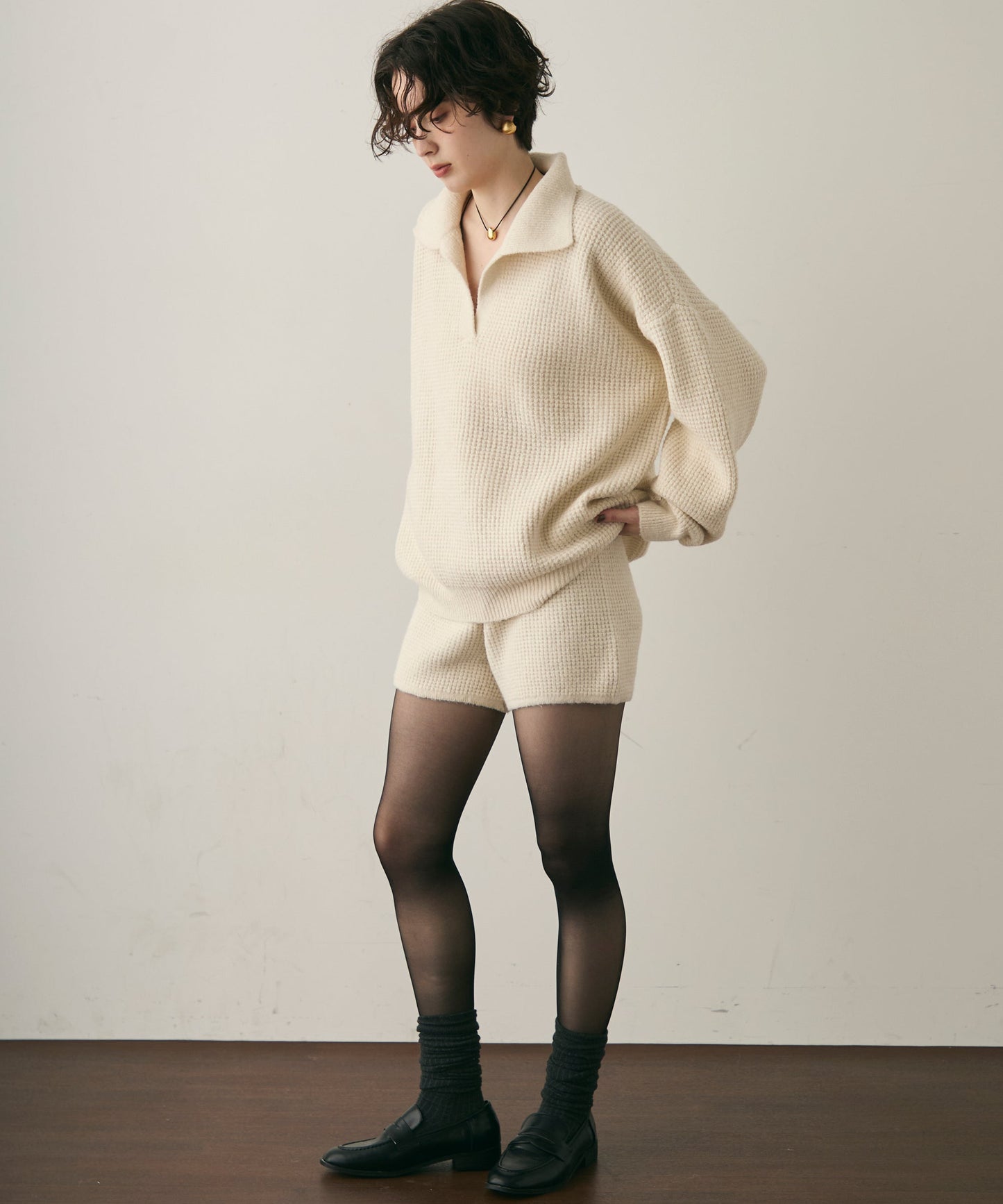 ニットスキッパー＋ショートパンツセットアップ