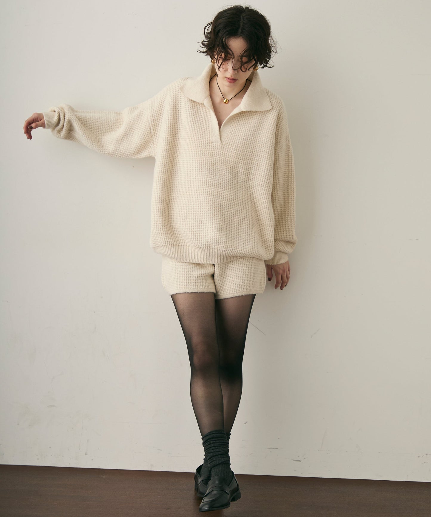ニットスキッパー＋ショートパンツセットアップ