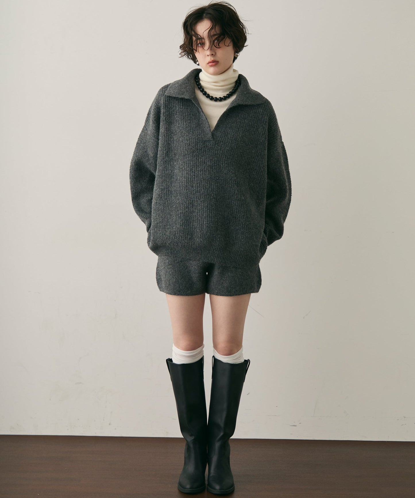 ニットスキッパー＋ショートパンツセットアップ