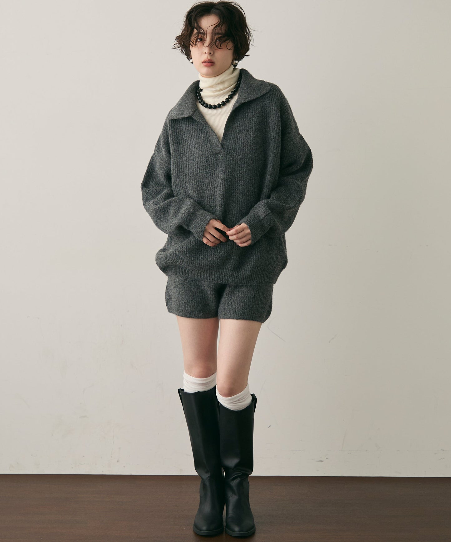 ニットスキッパー＋ショートパンツセットアップ