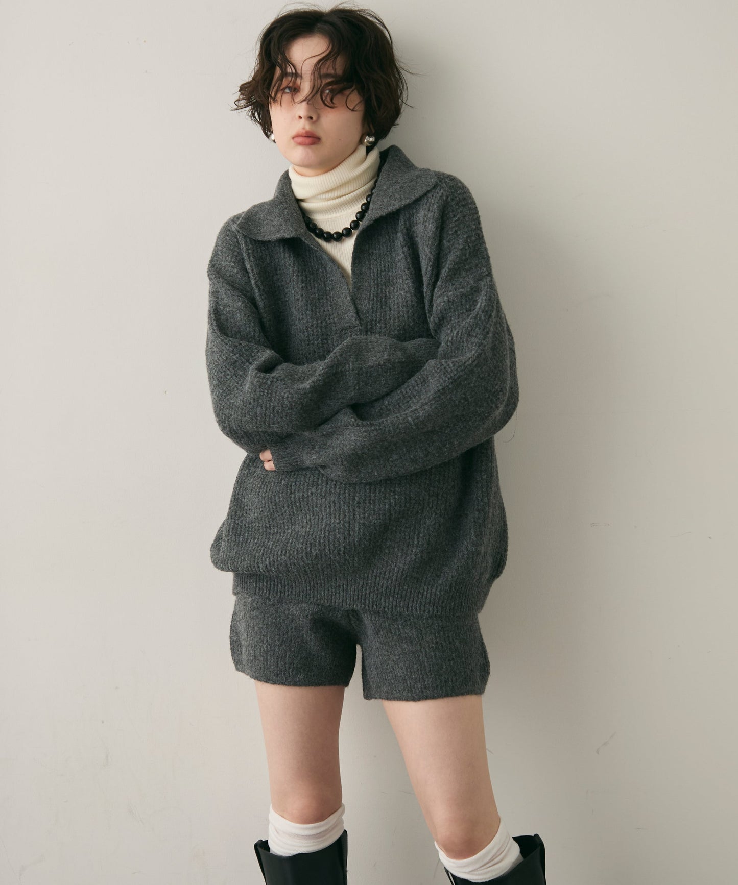 ニットスキッパー＋ショートパンツセットアップ