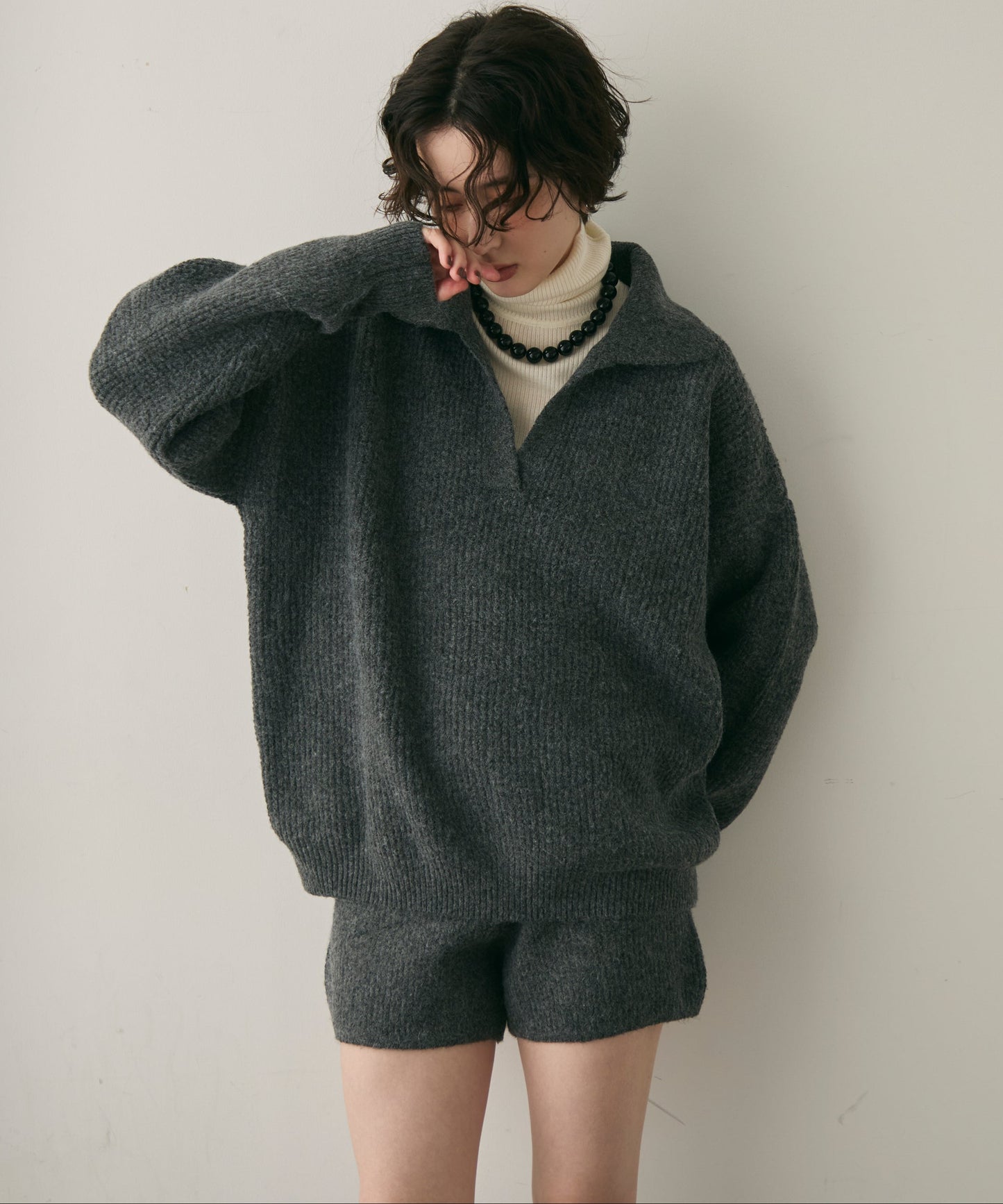 ニットスキッパー＋ショートパンツセットアップ