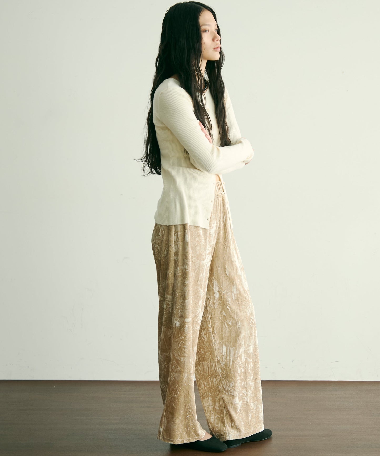 クラッシュベロアロングイージーパンツ