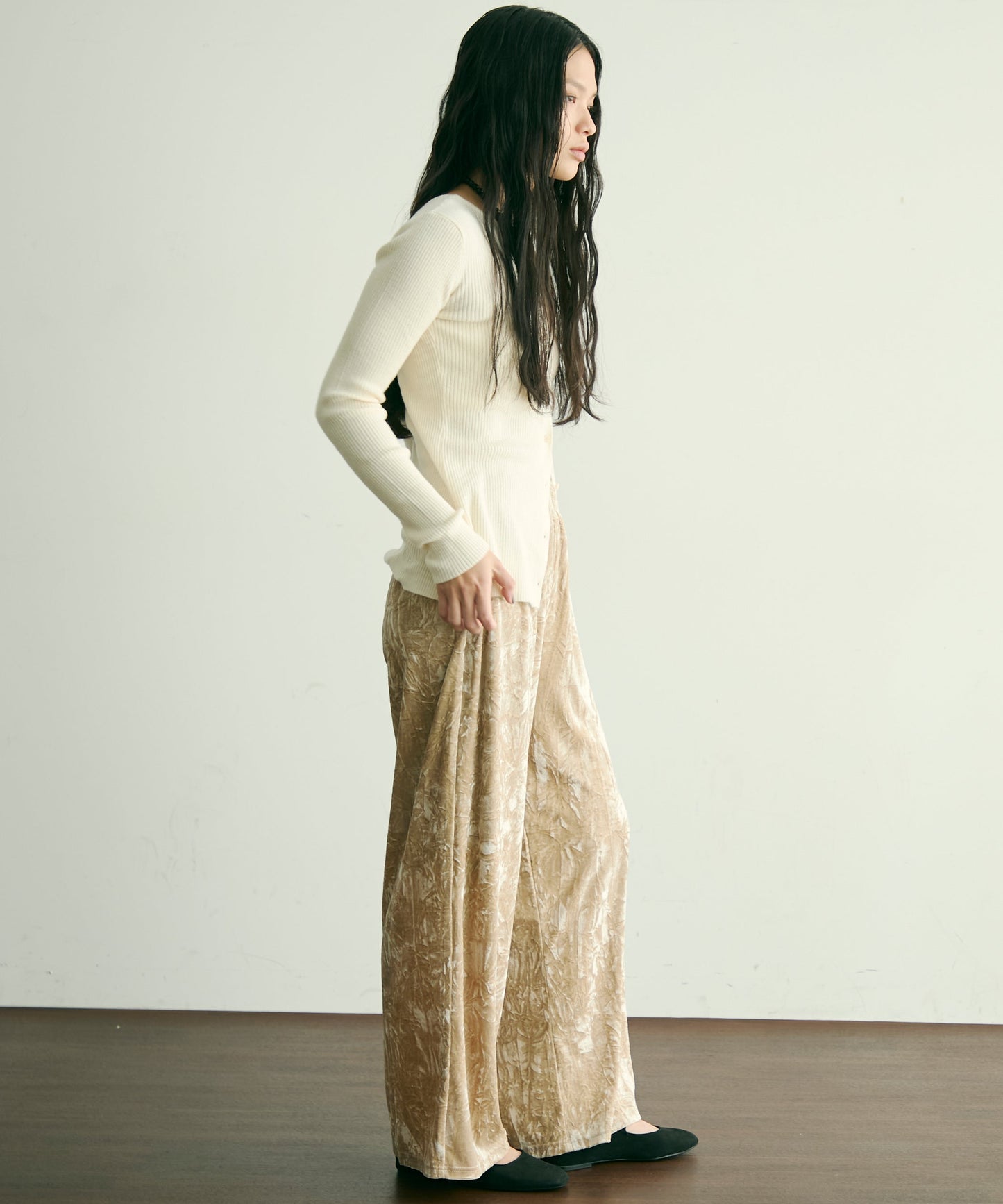 クラッシュベロアロングイージーパンツ